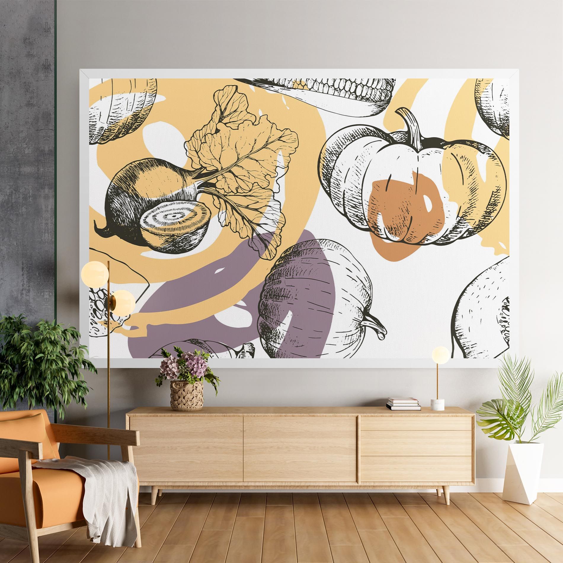 Cream Vegetables Art mockup 9