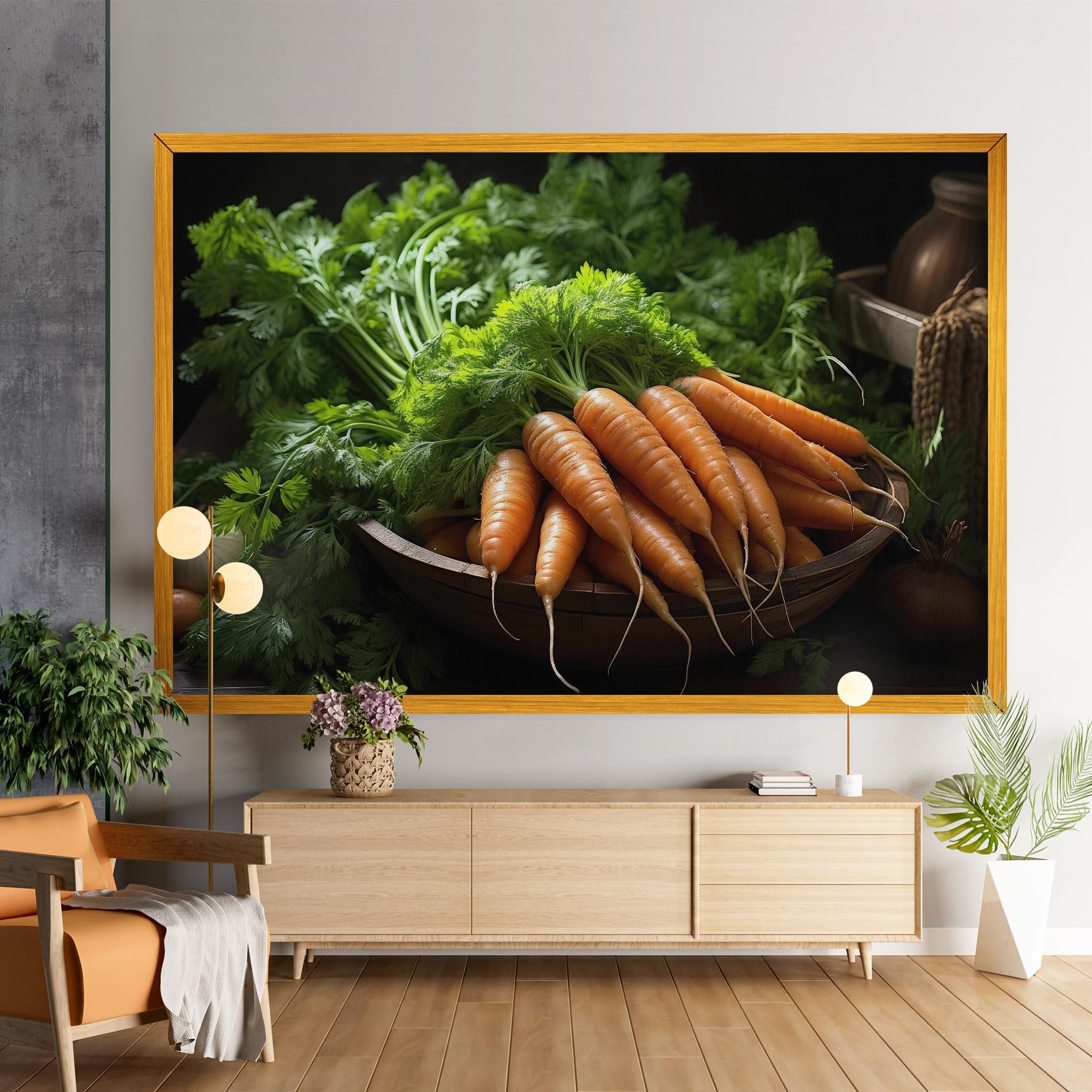 Картина на платно Fresh Carrots Basket mockup 9