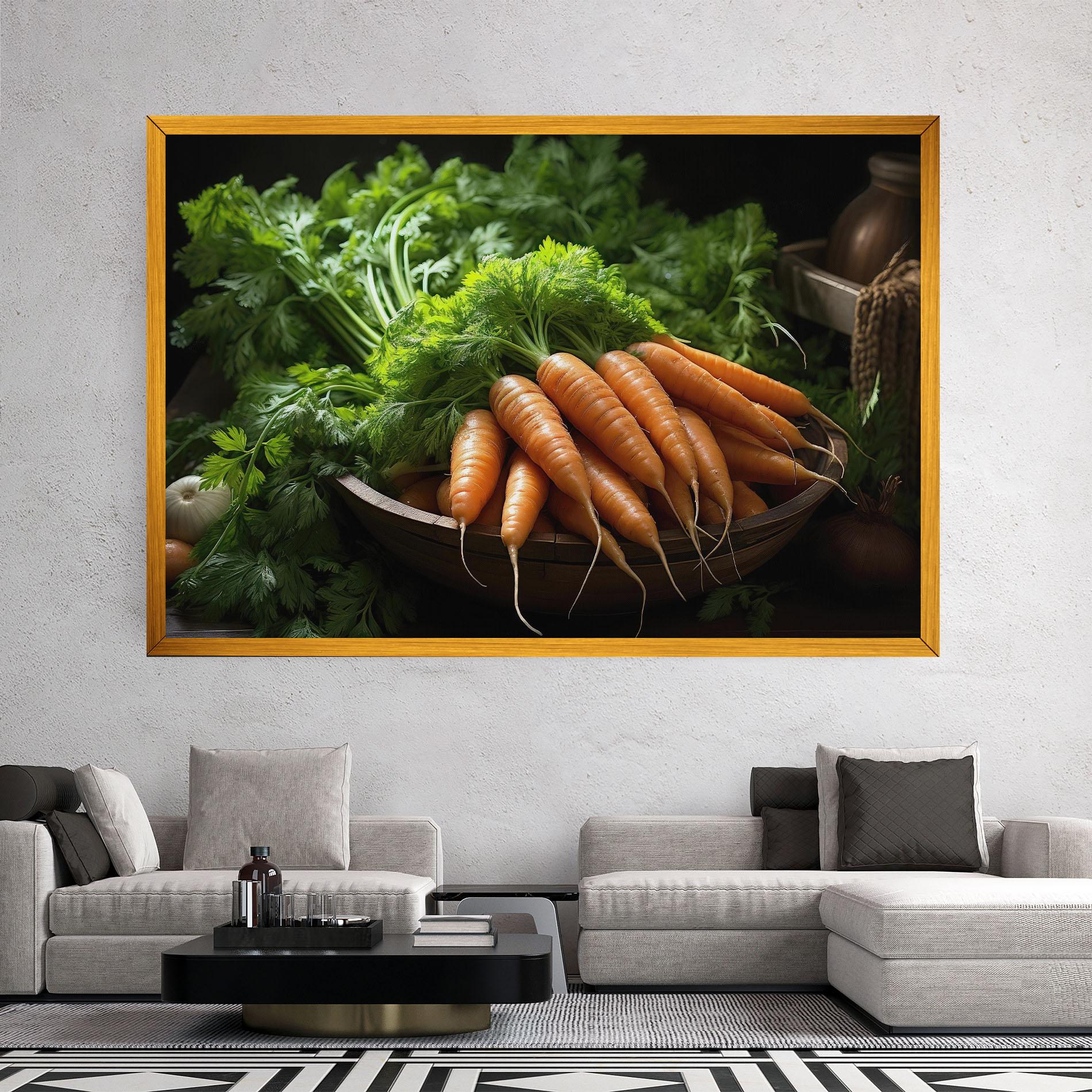 Картина на платно Fresh Carrots Basket mockup 2