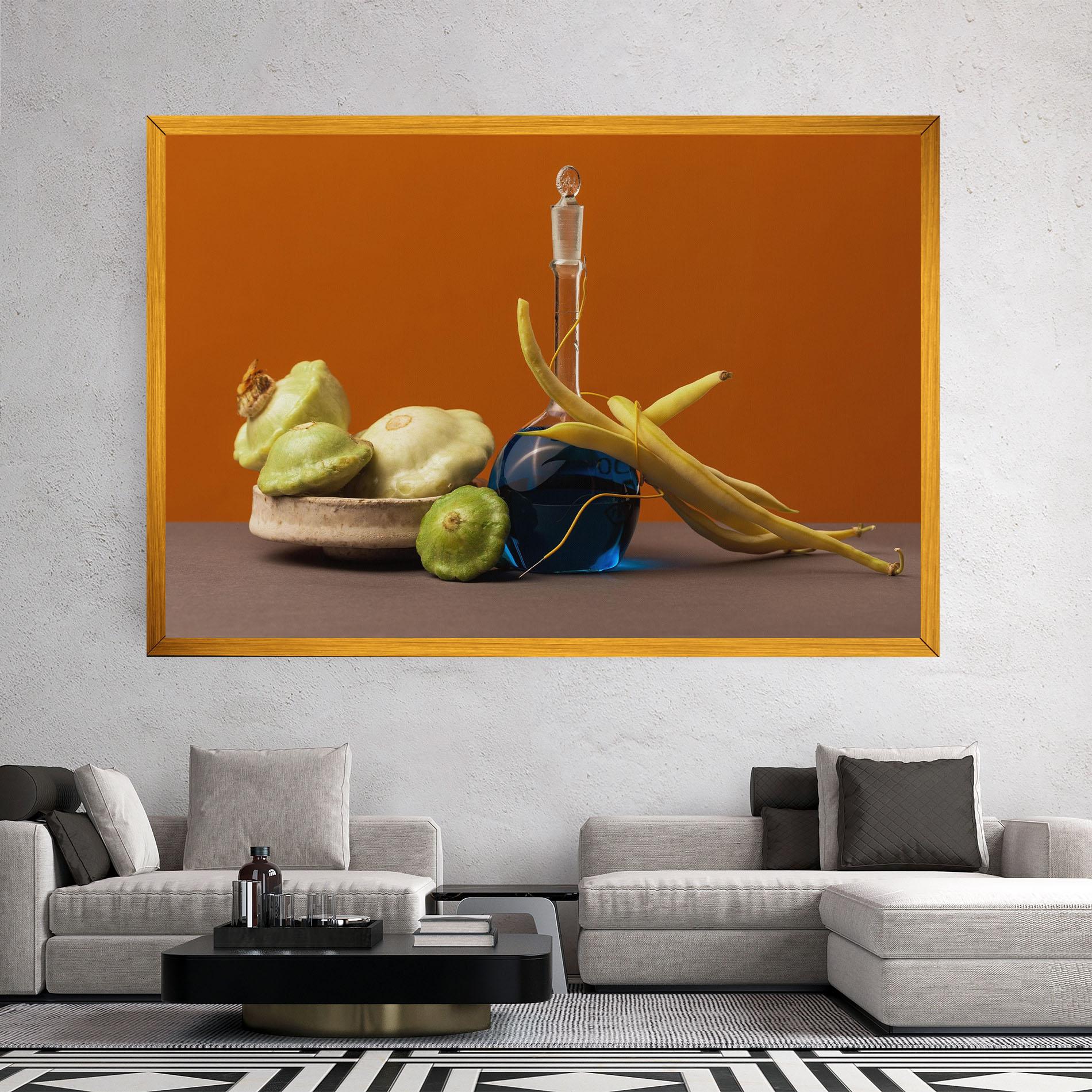 Картина на платно Vegetables Blue Liquid mockup 2