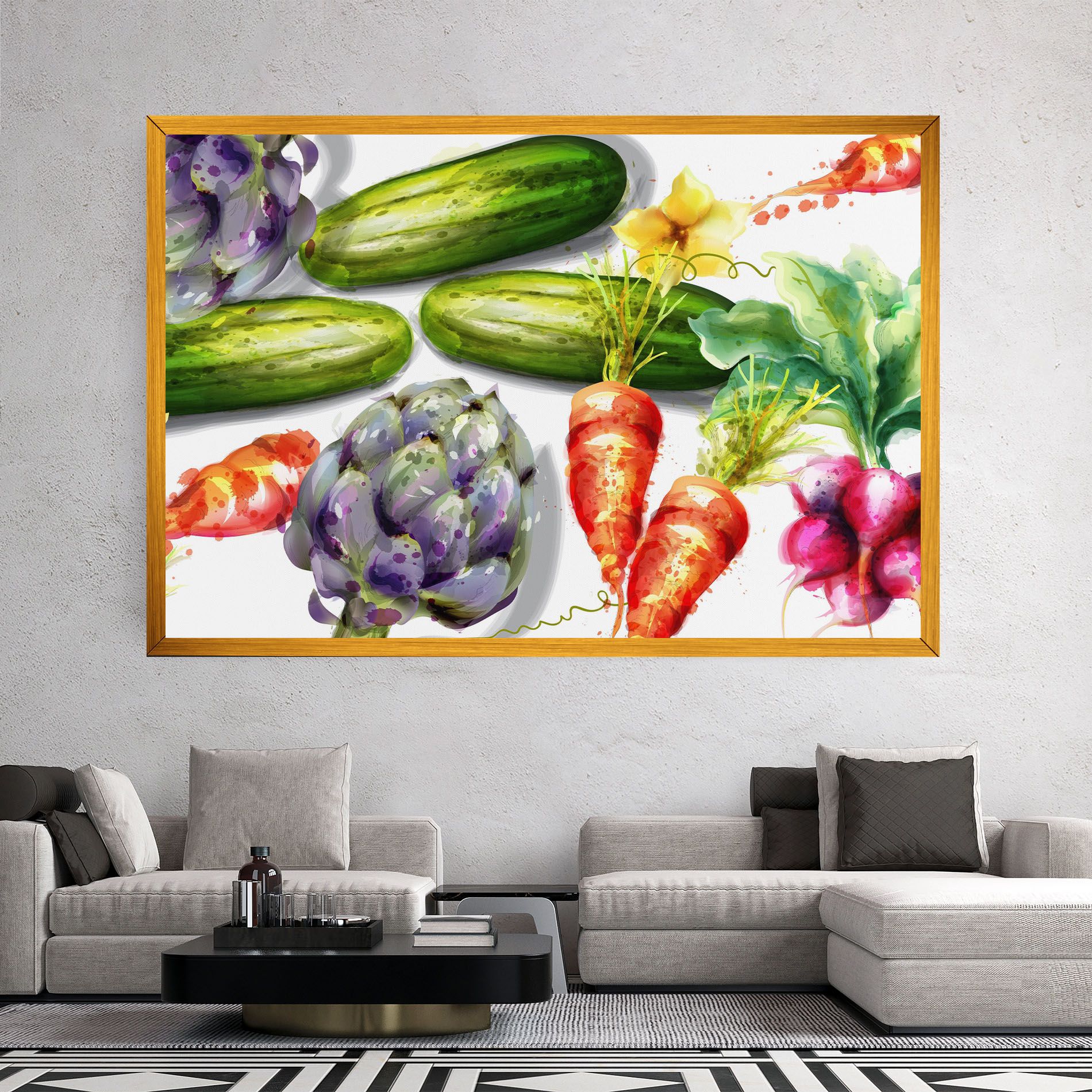 Watercolor Vegetables mockup 2