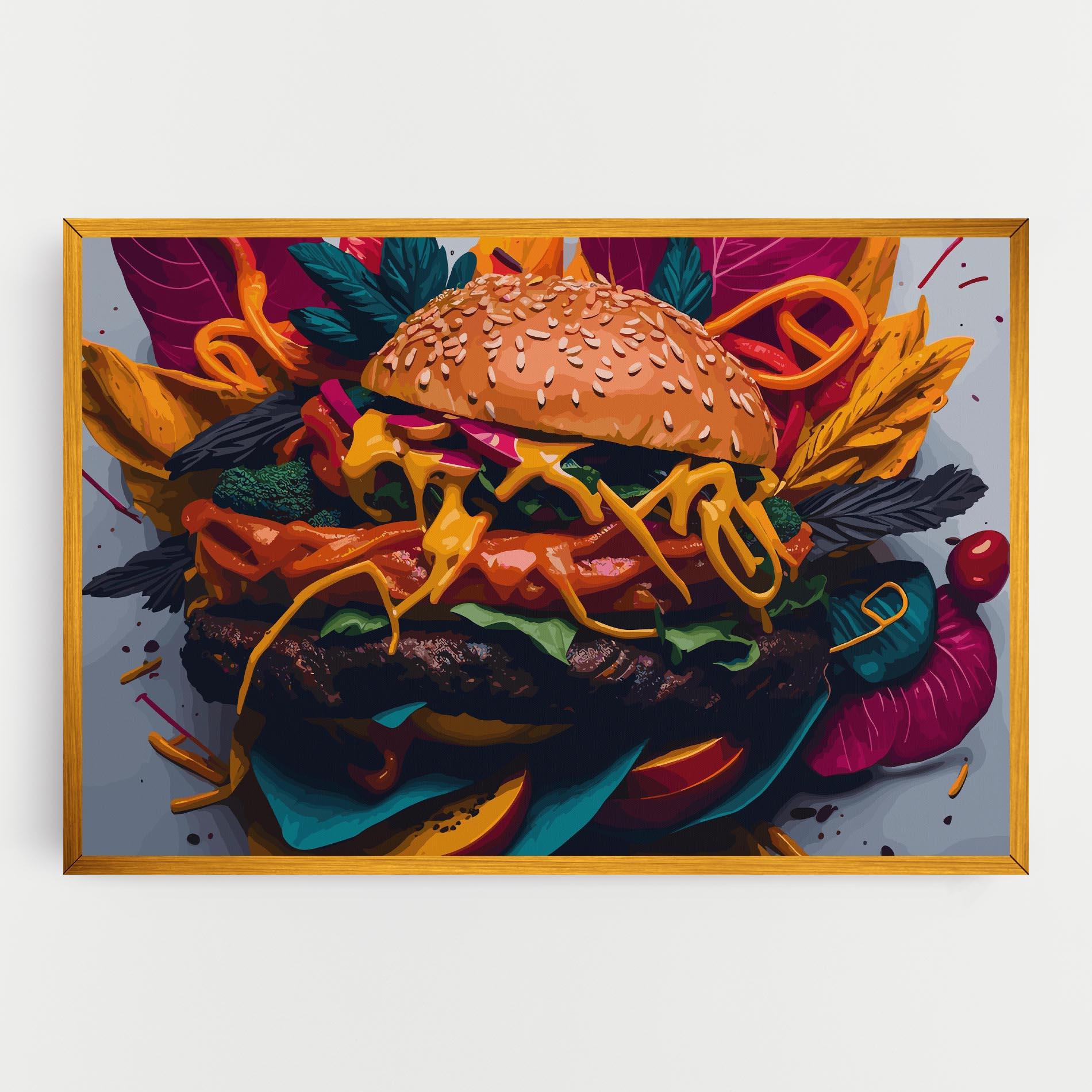 Картина на платно Burger Mustard mockup 0