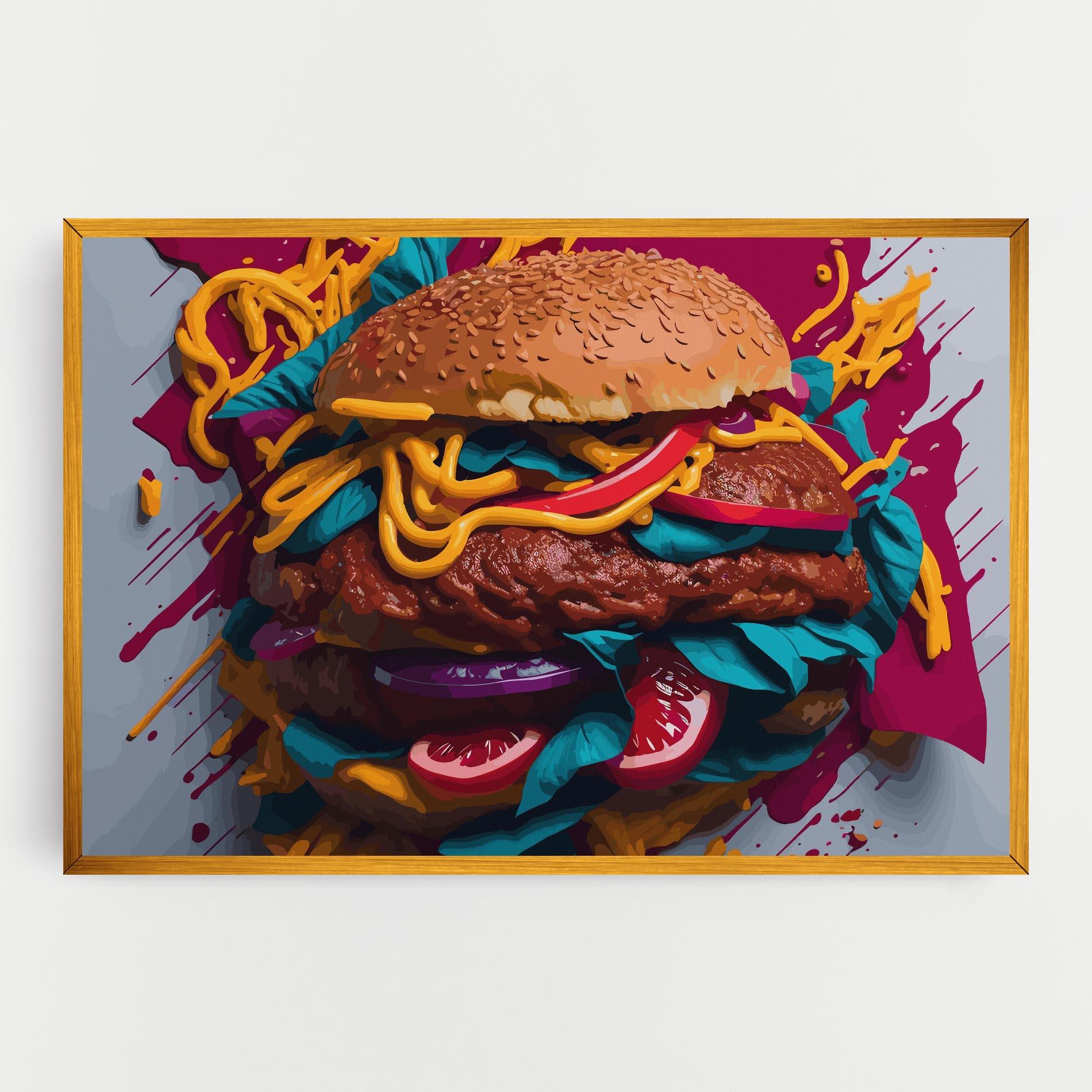 Картина на платно Crazy Burger mockup 0