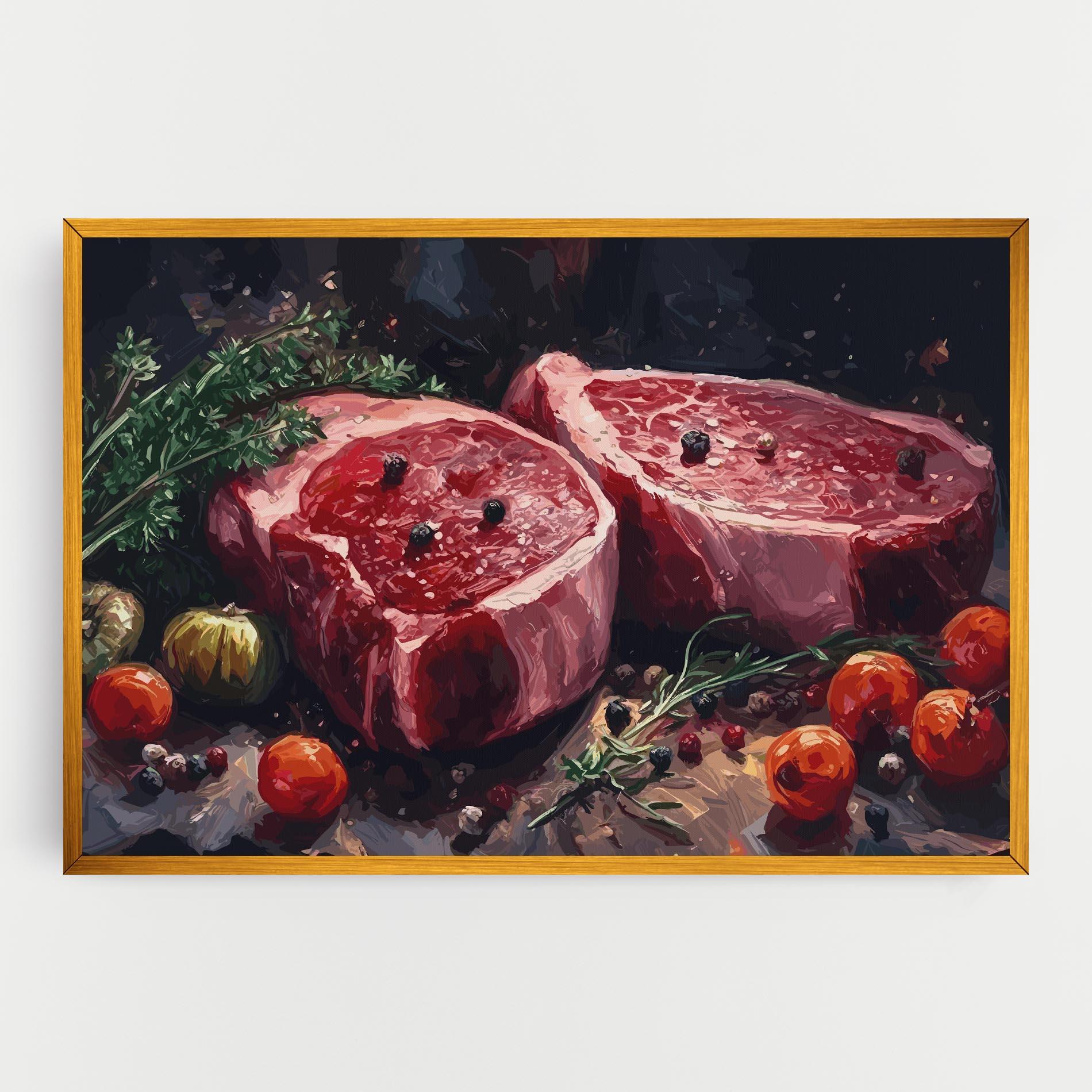 Картина на платно Meat With Tomatoes mockup 0
