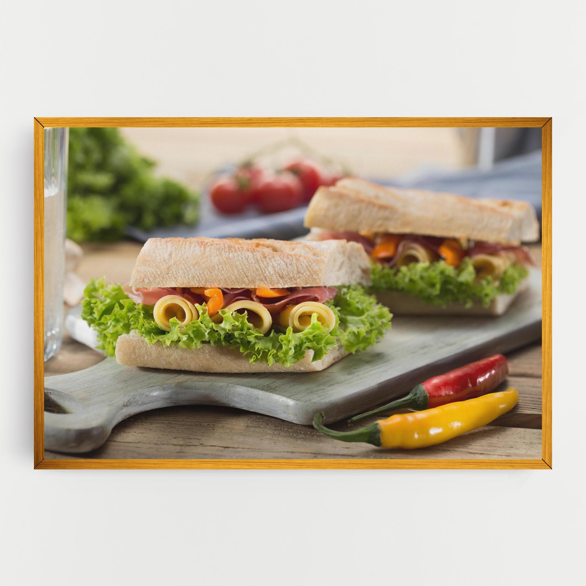 Картина на платно Yum Sandwich mockup 0