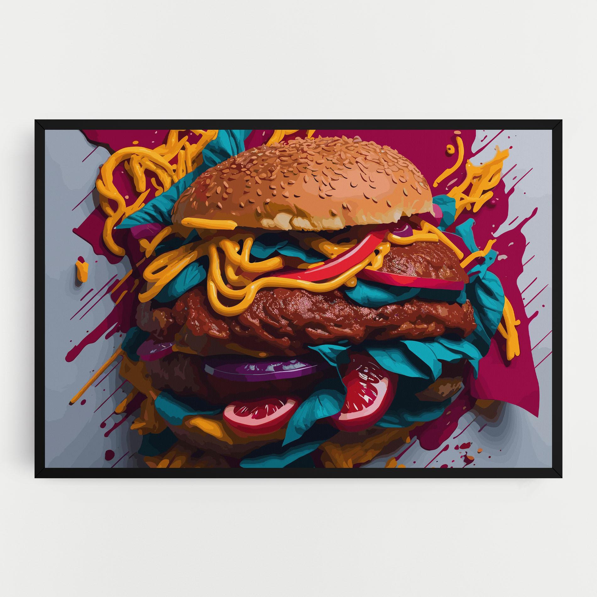 Картина на платно Crazy Burger mockup 0