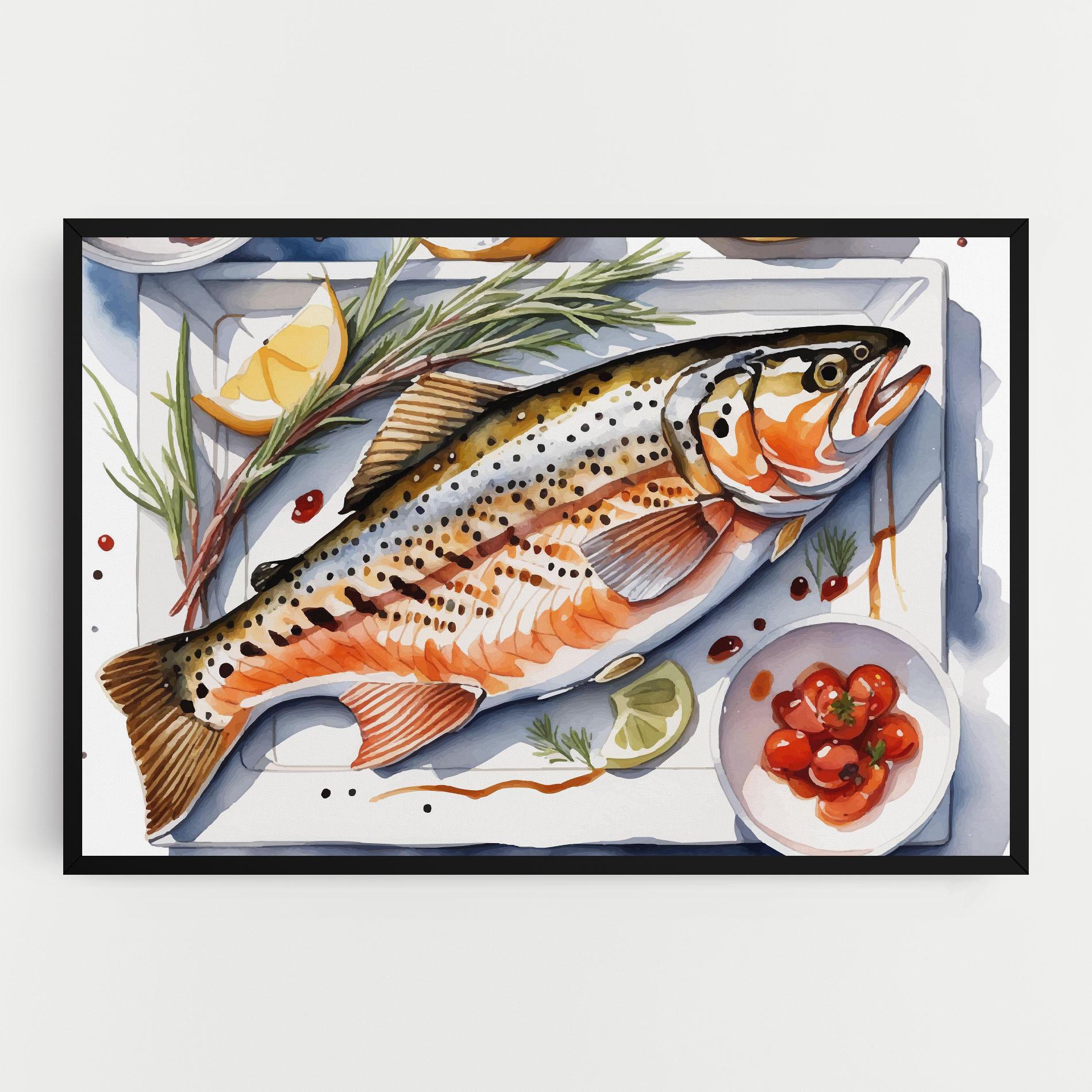 Картина на платно Grilled Trout mockup 0