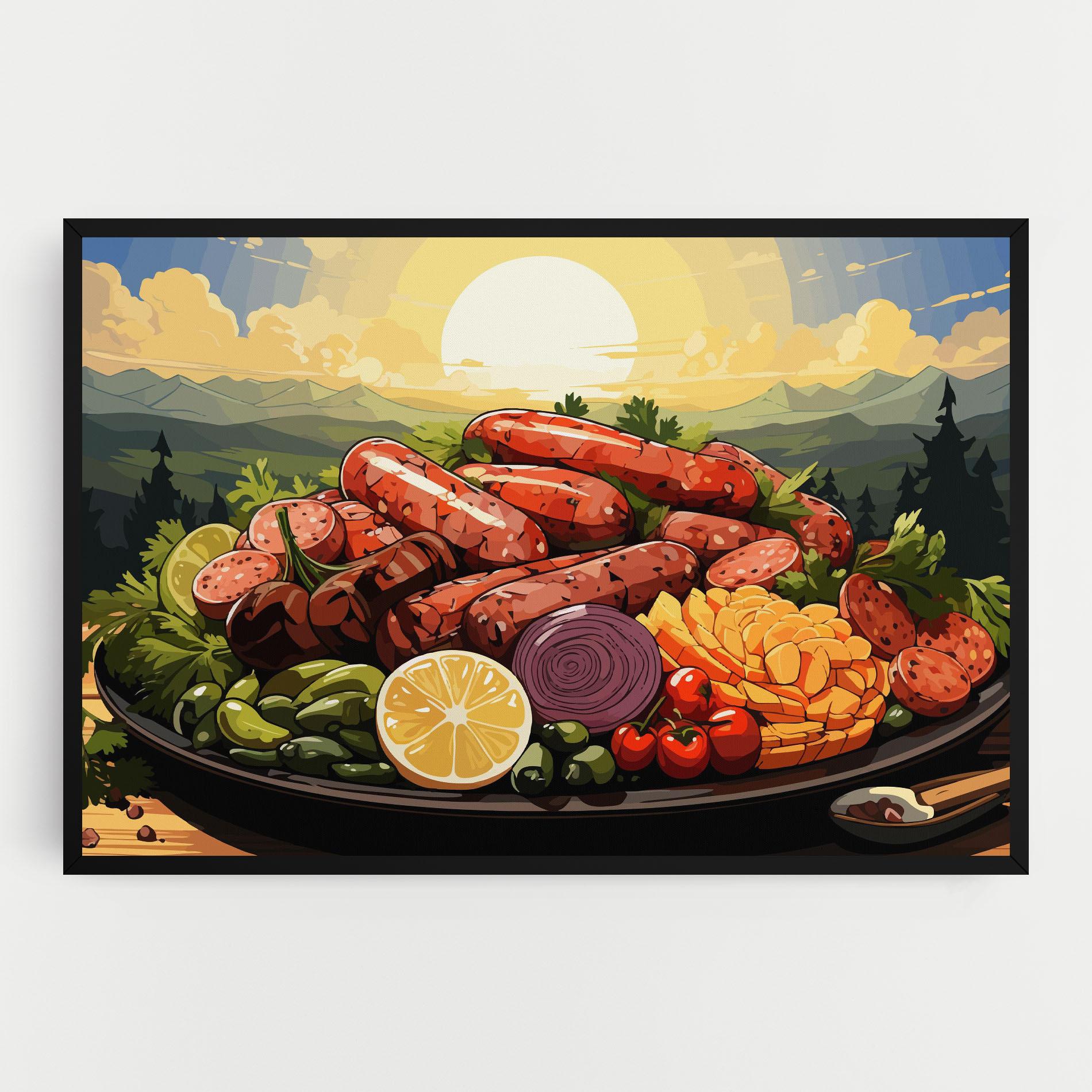 Картина на платно Sunset Sousages mockup 0