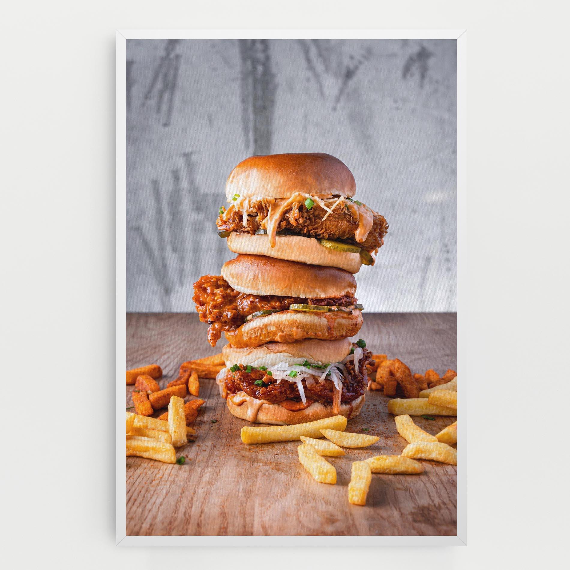 Картина на платно Triple Hamburger mockup 0