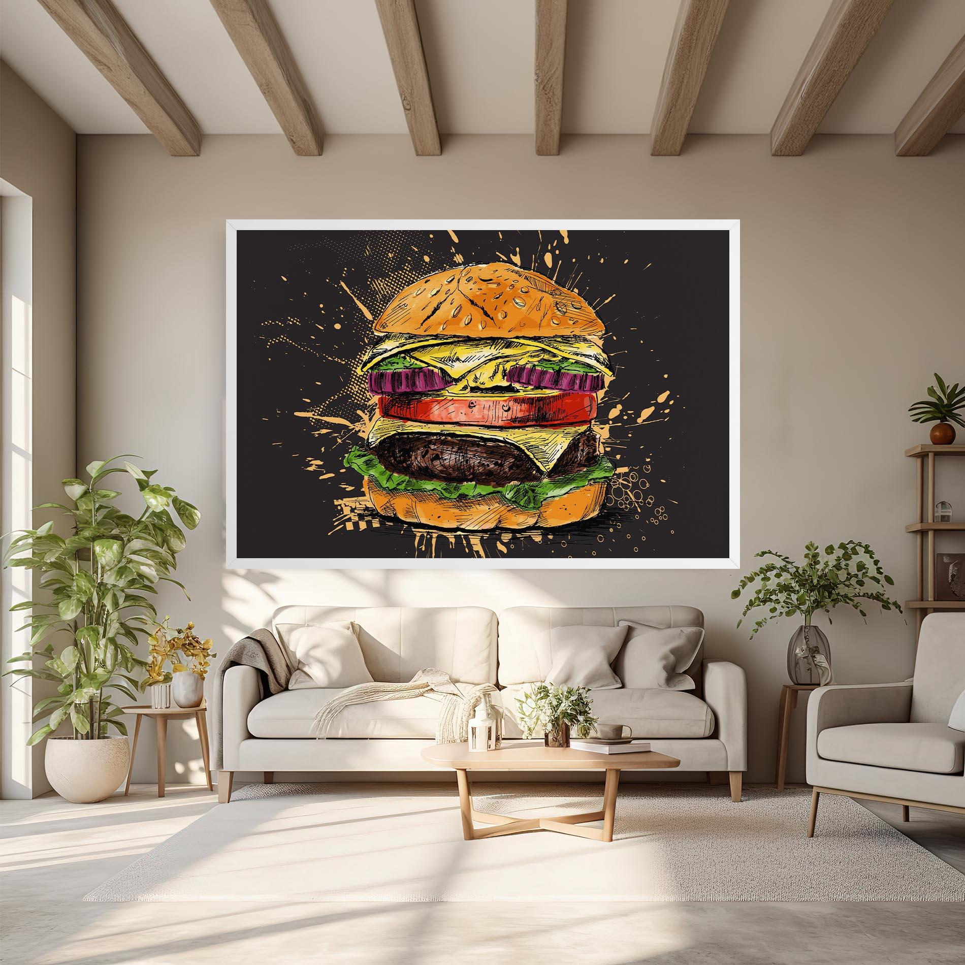 Картина на платно Burger Drawing mockup 6