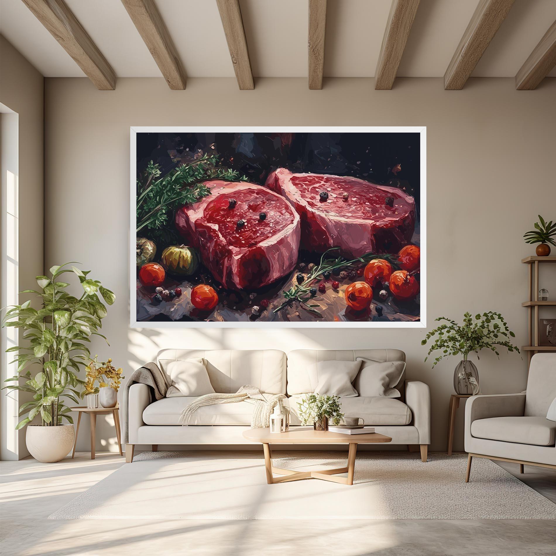 Картина на платно Meat With Tomatoes mockup 6