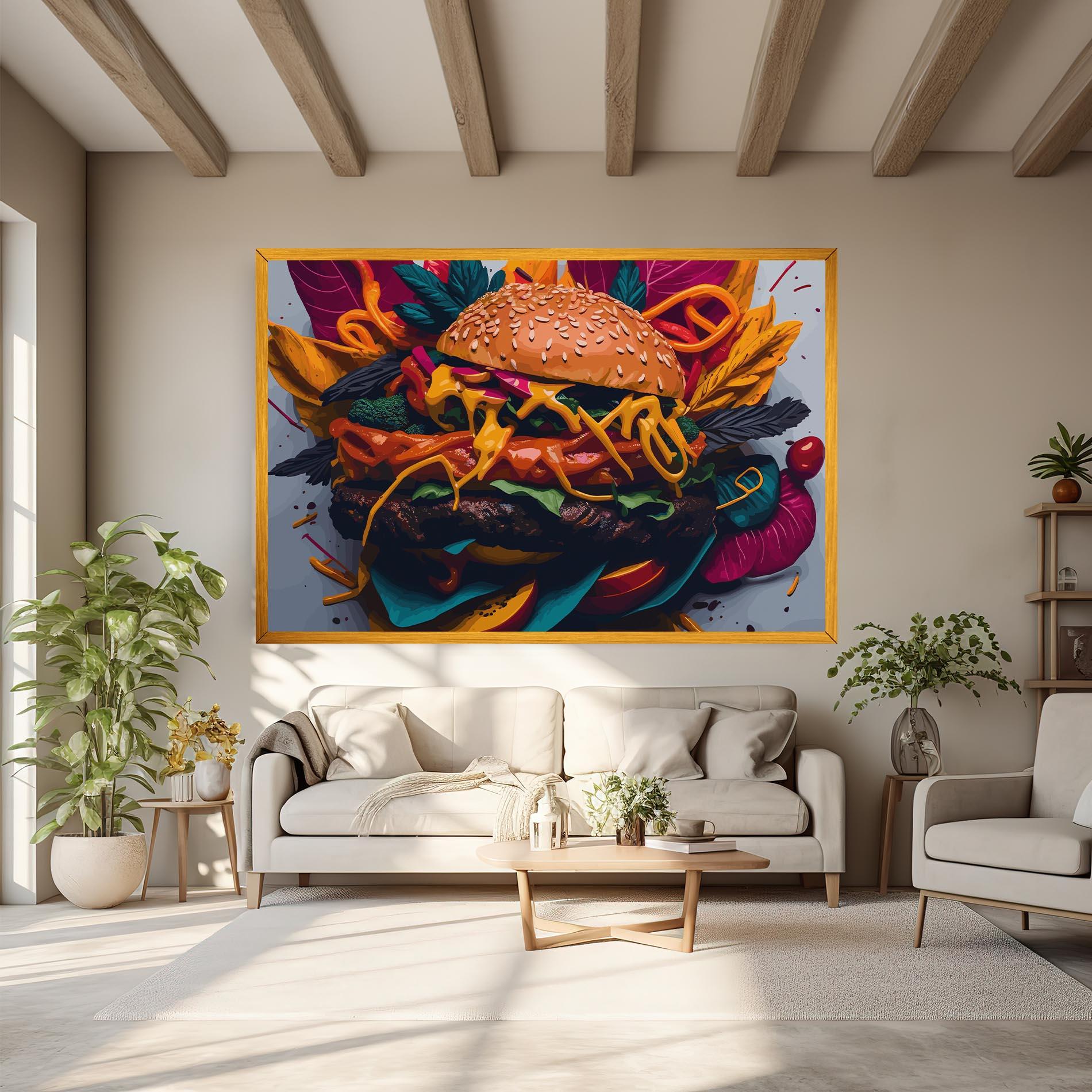 Картина на платно Burger Mustard mockup 6