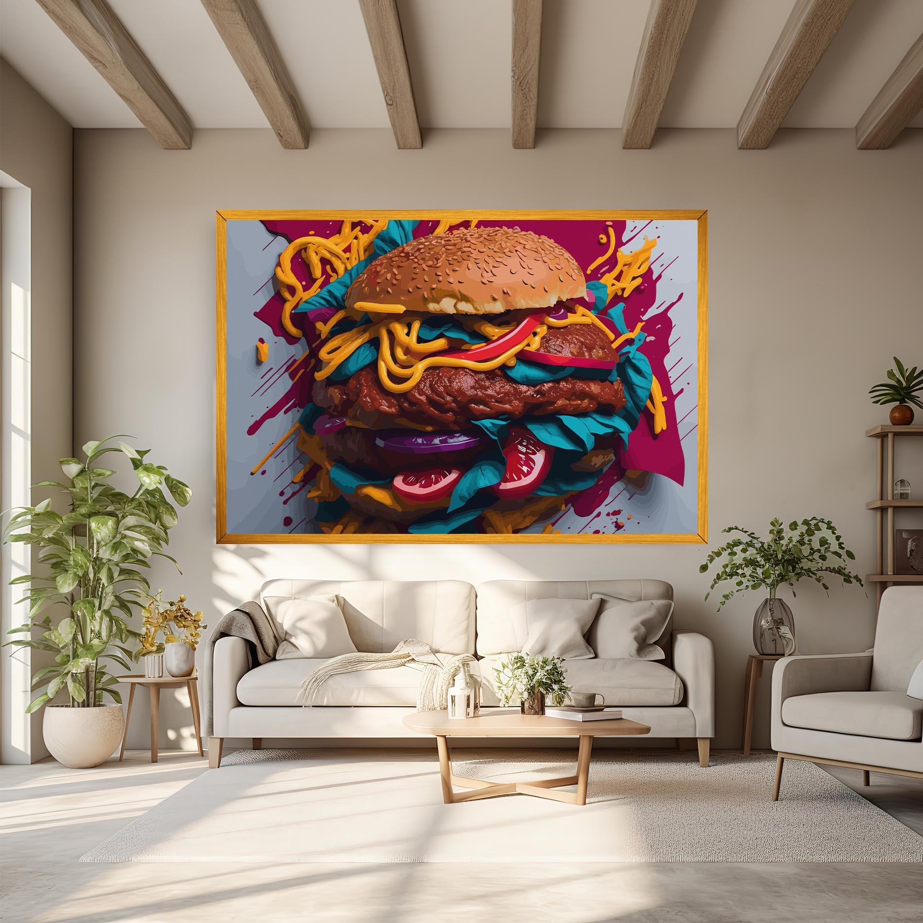 Картина на платно Crazy Burger mockup 6