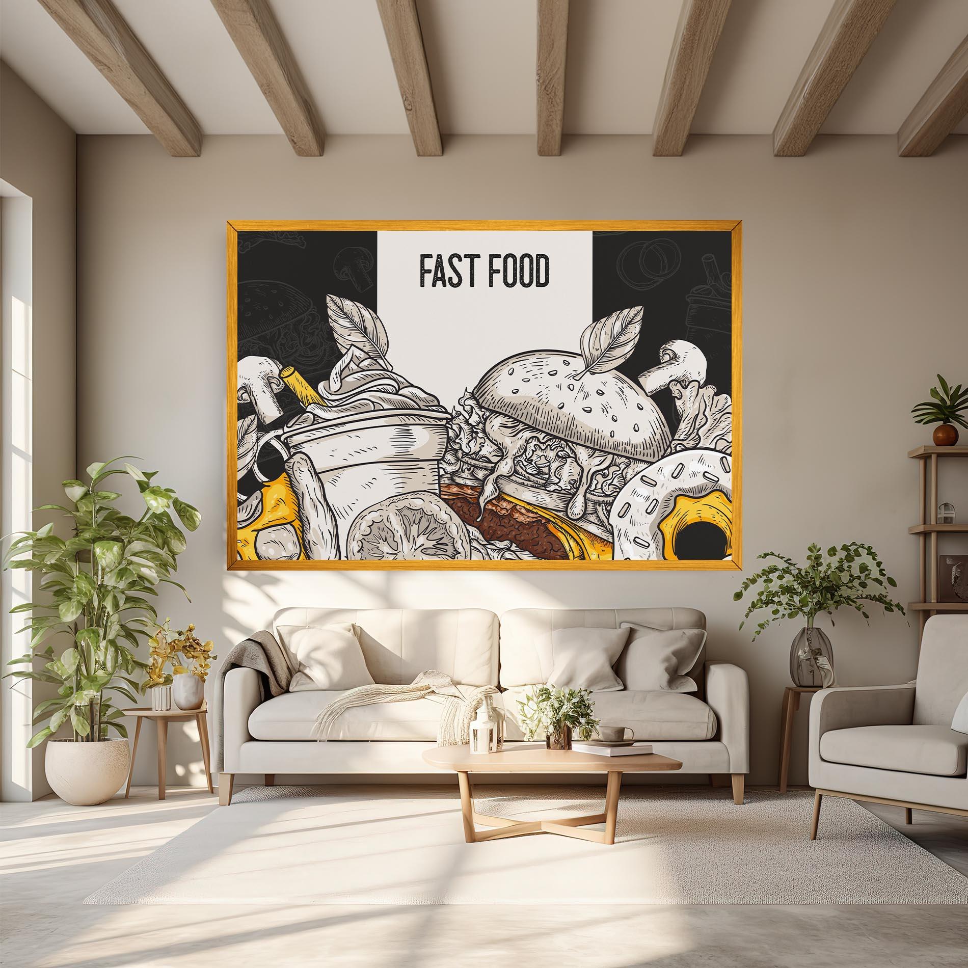 Картина на платно Fast Food mockup 6
