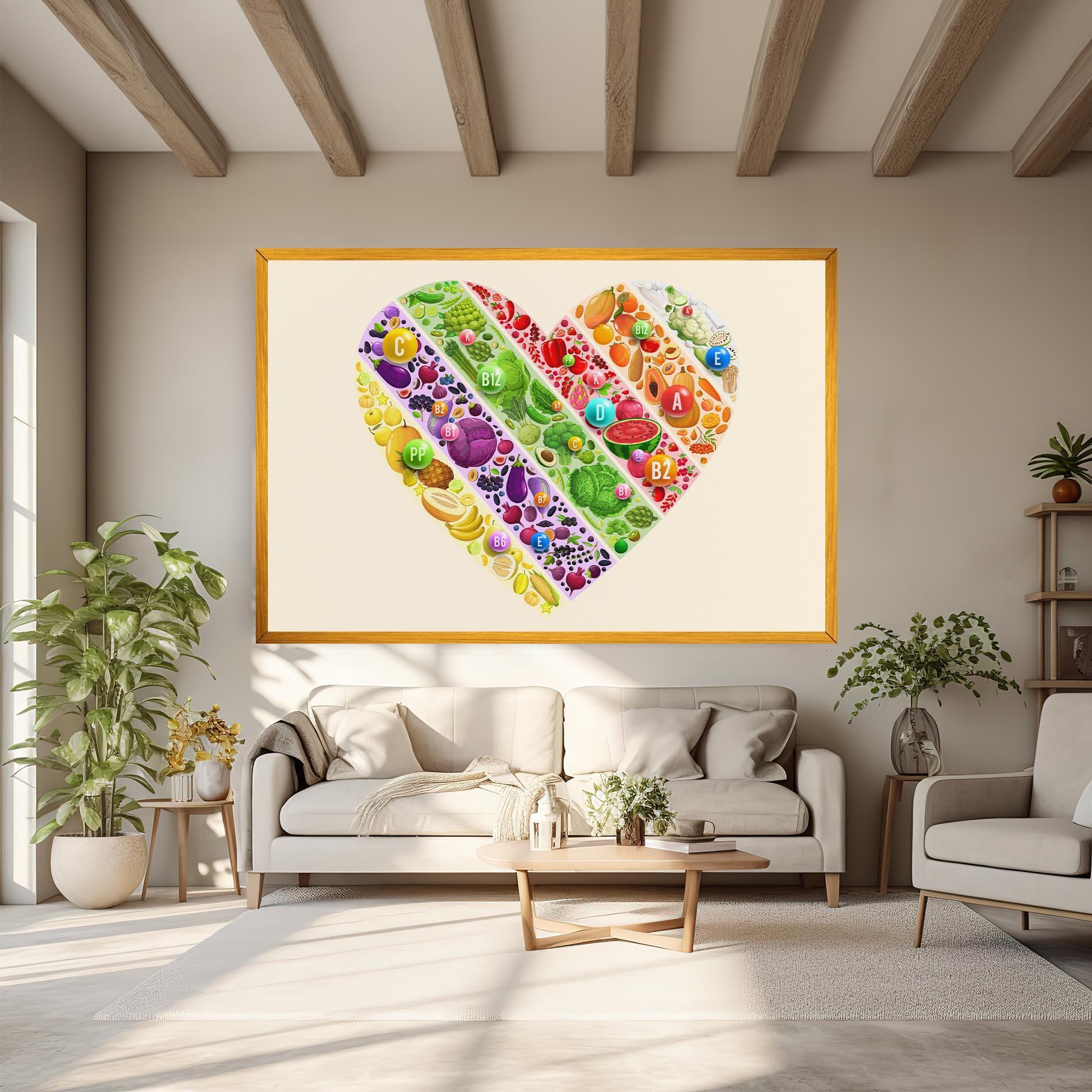 Картина на платно Food Heart mockup 6