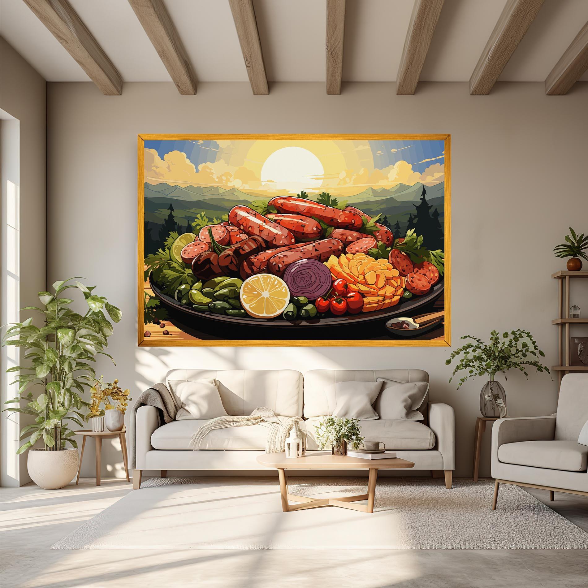 Картина на платно Sunset Sousages mockup 6
