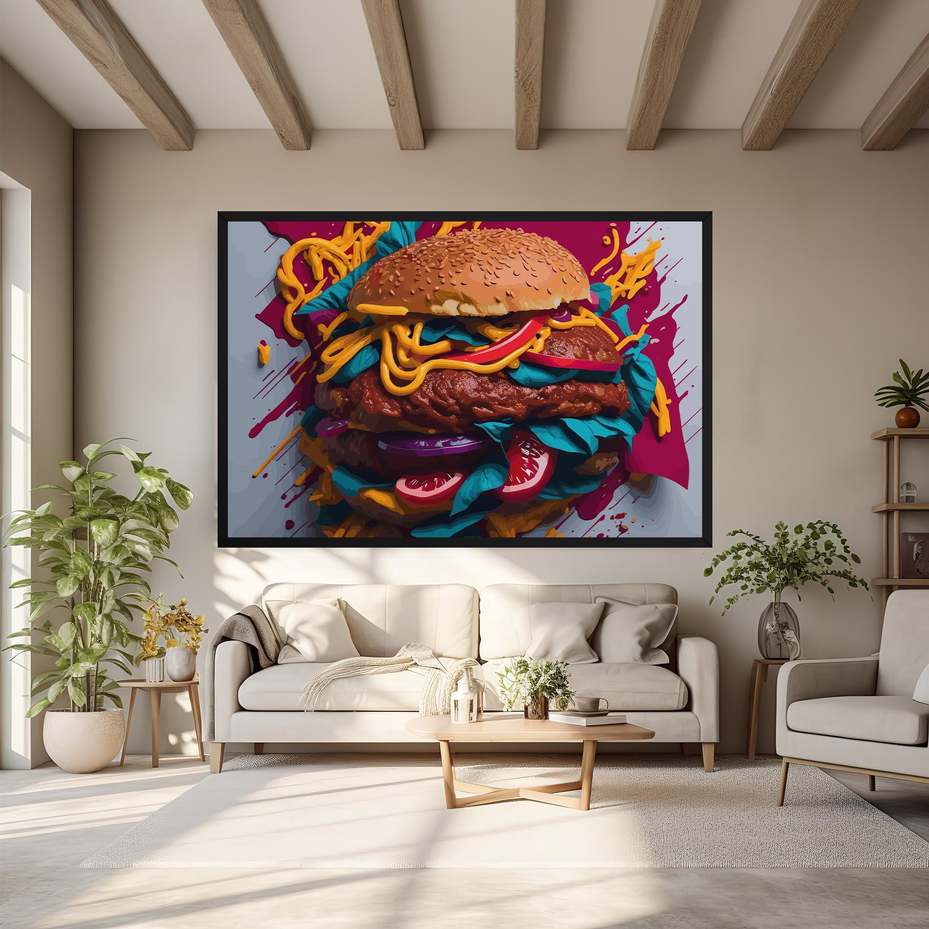 Картина на платно Crazy Burger mockup 6