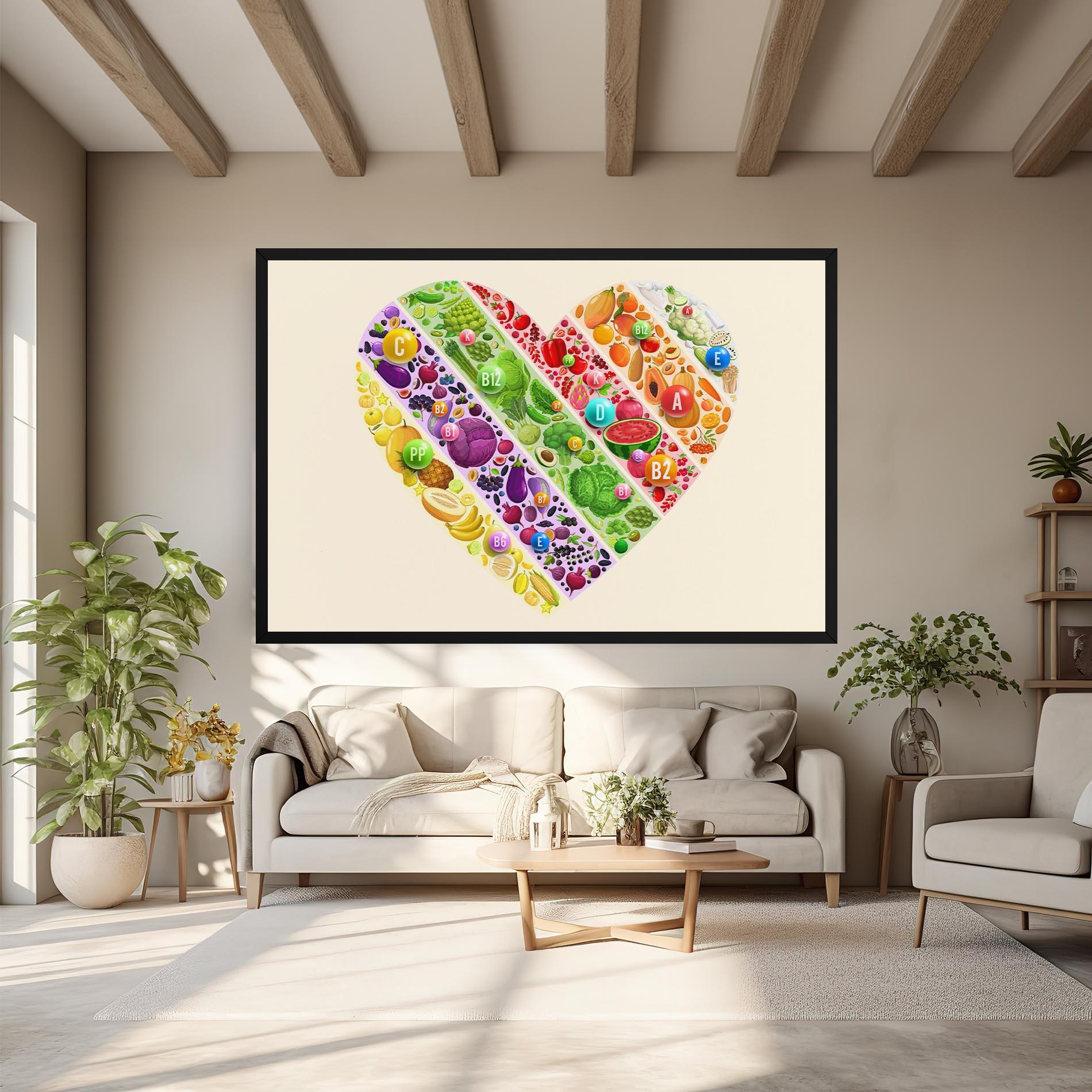 Картина на платно Food Heart mockup 6