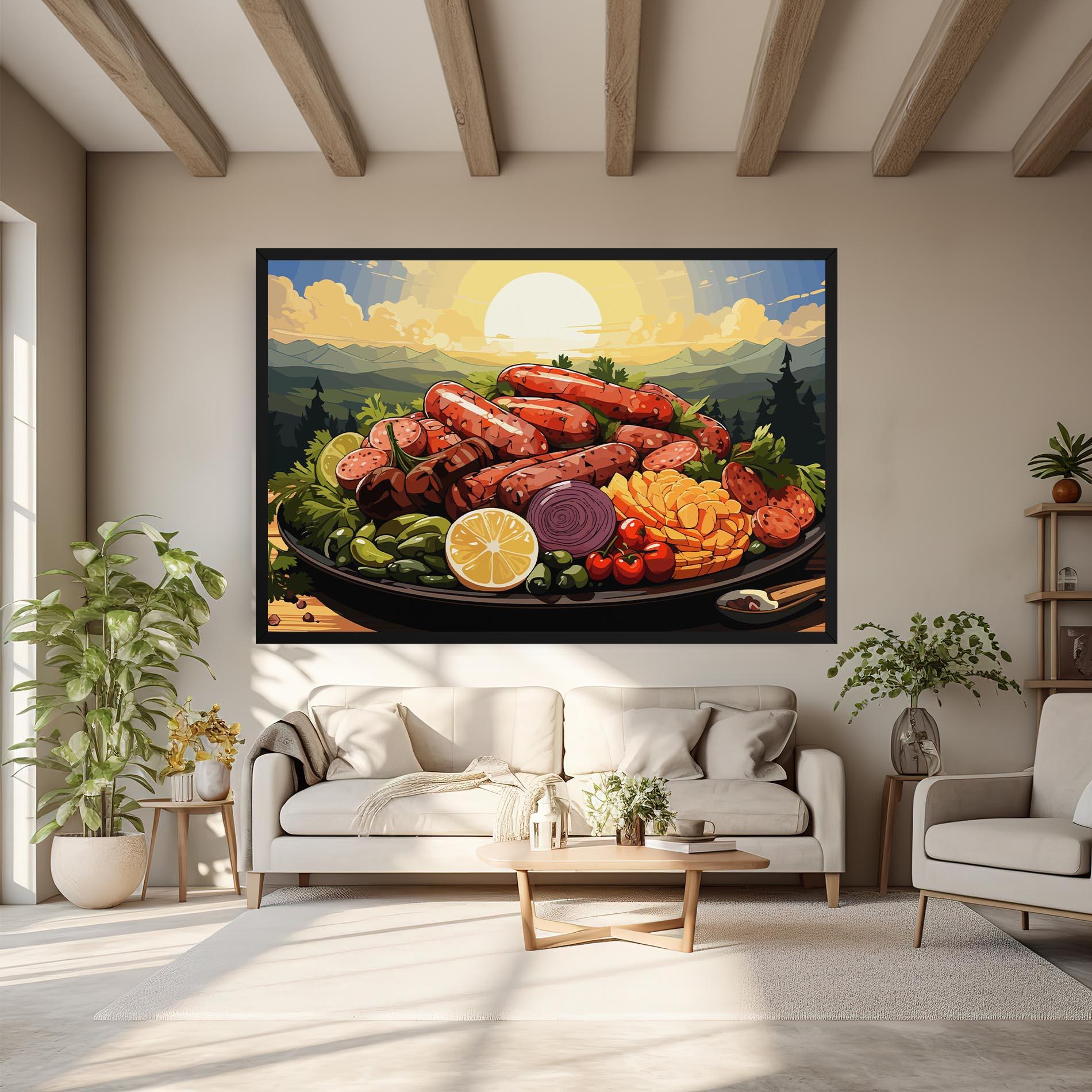 Картина на платно Sunset Sousages mockup 6