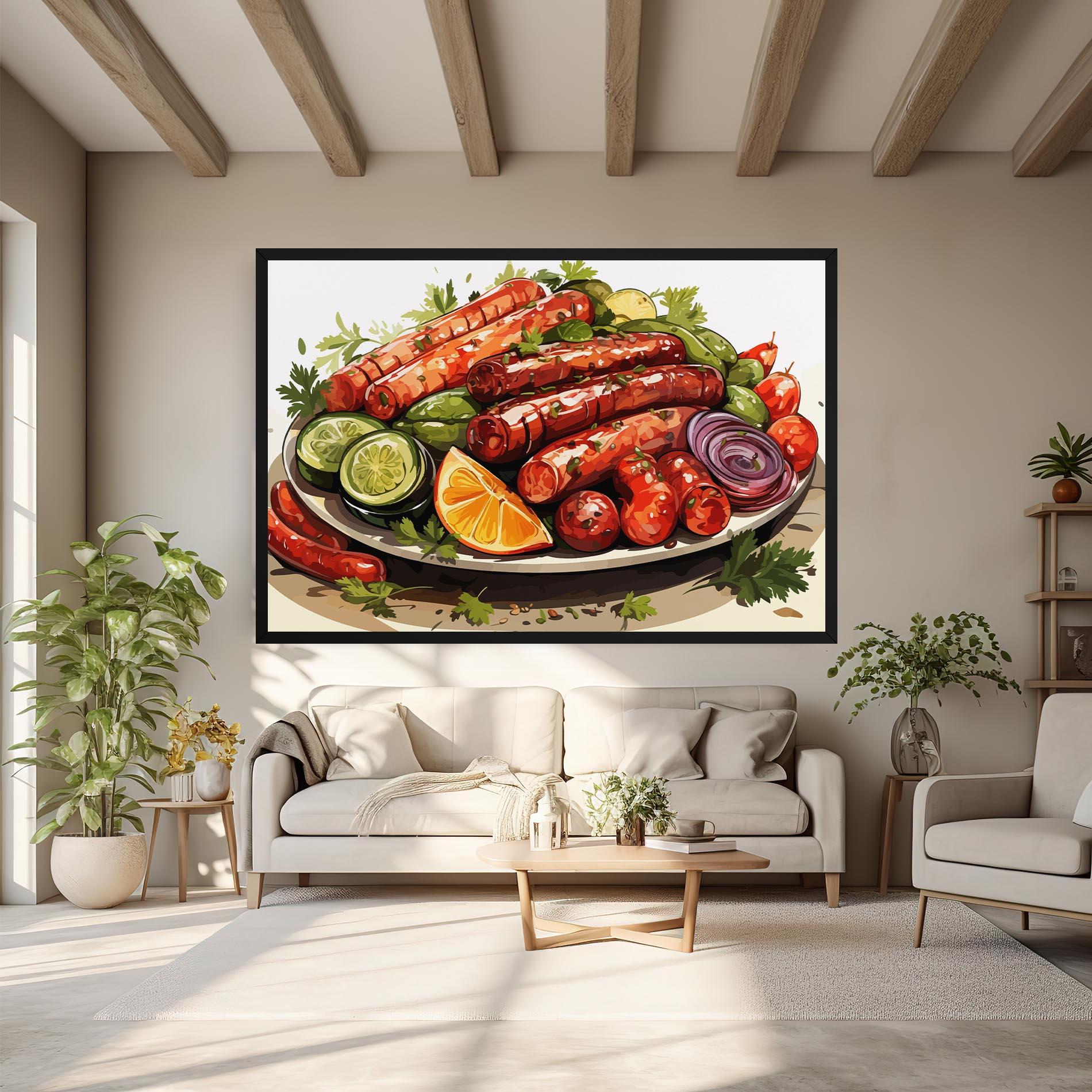 Картина на платно Tasty Sousages mockup 6