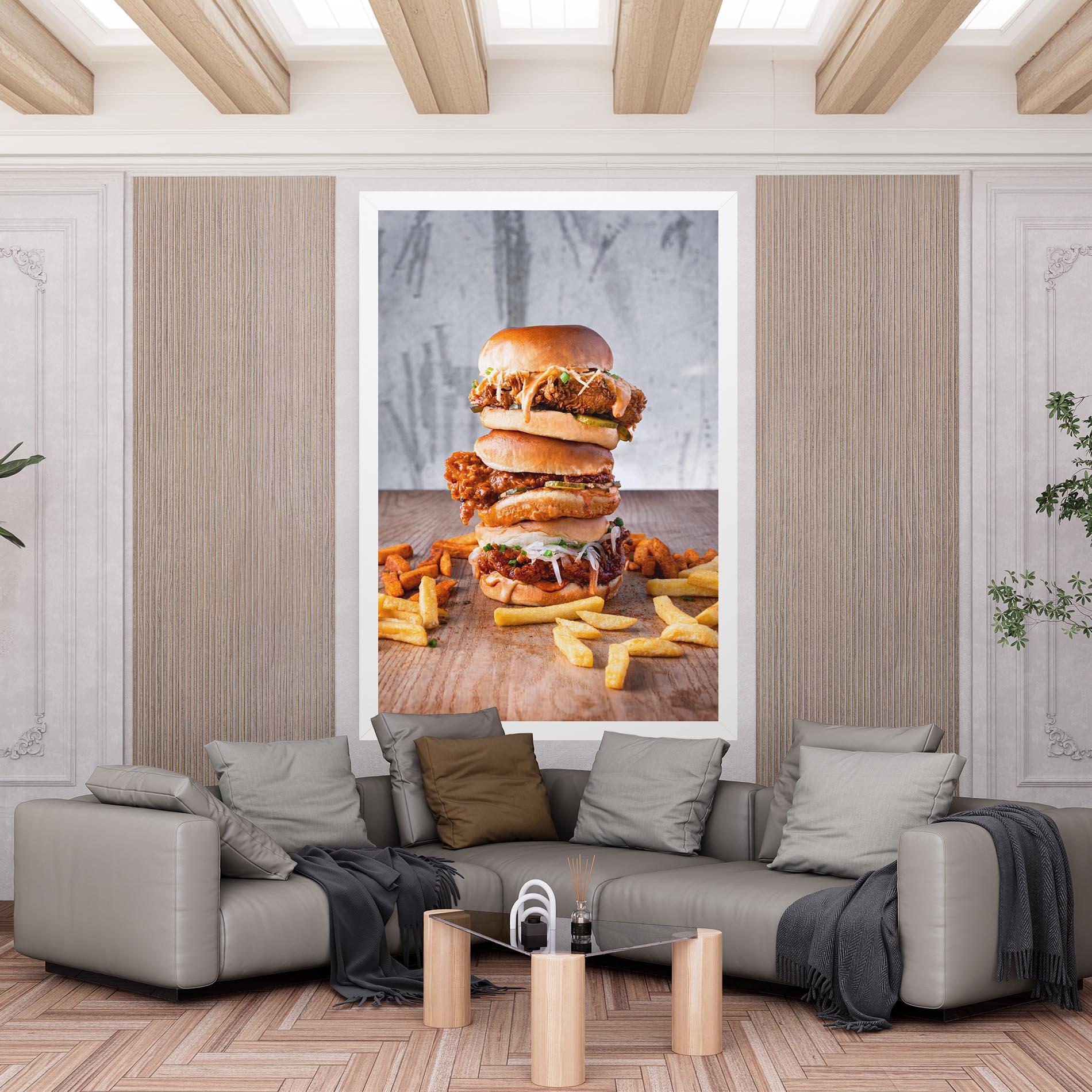 Картина на платно Triple Hamburger mockup 6