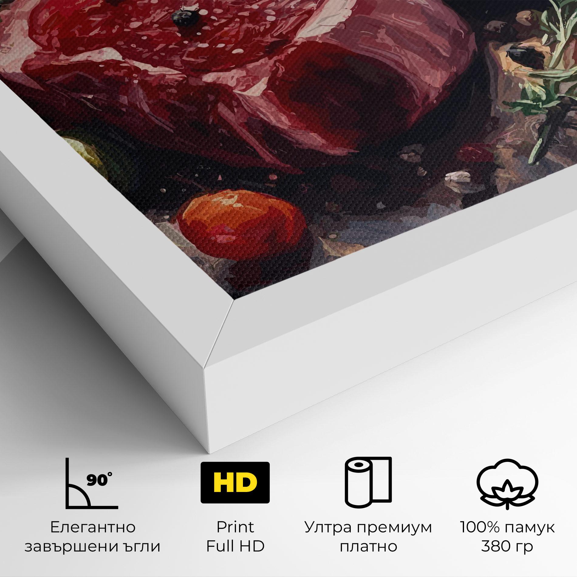 Картина на платно Meat With Tomatoes mockup 4