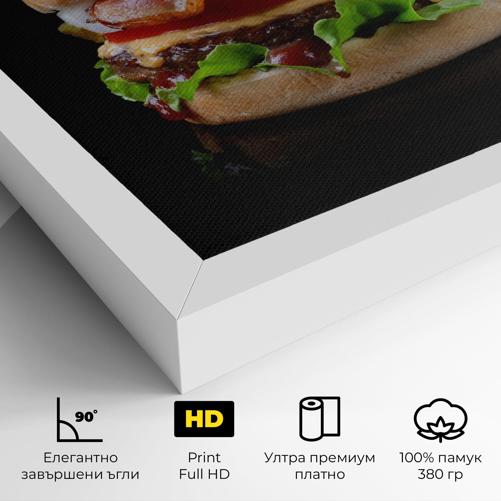 Картина на платно Yumm Hamburger mockup 4