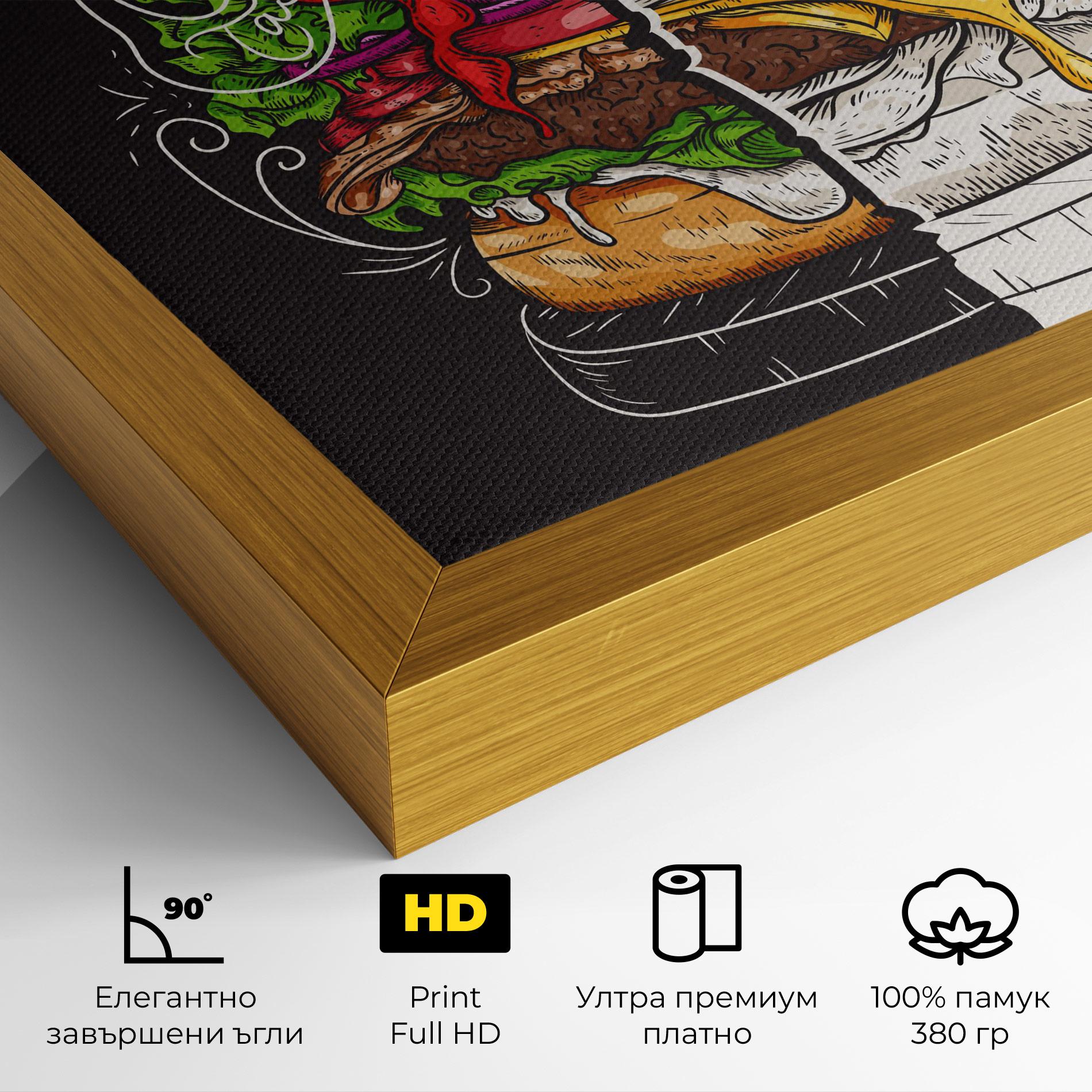 Картина на платно Burger Art mockup 4