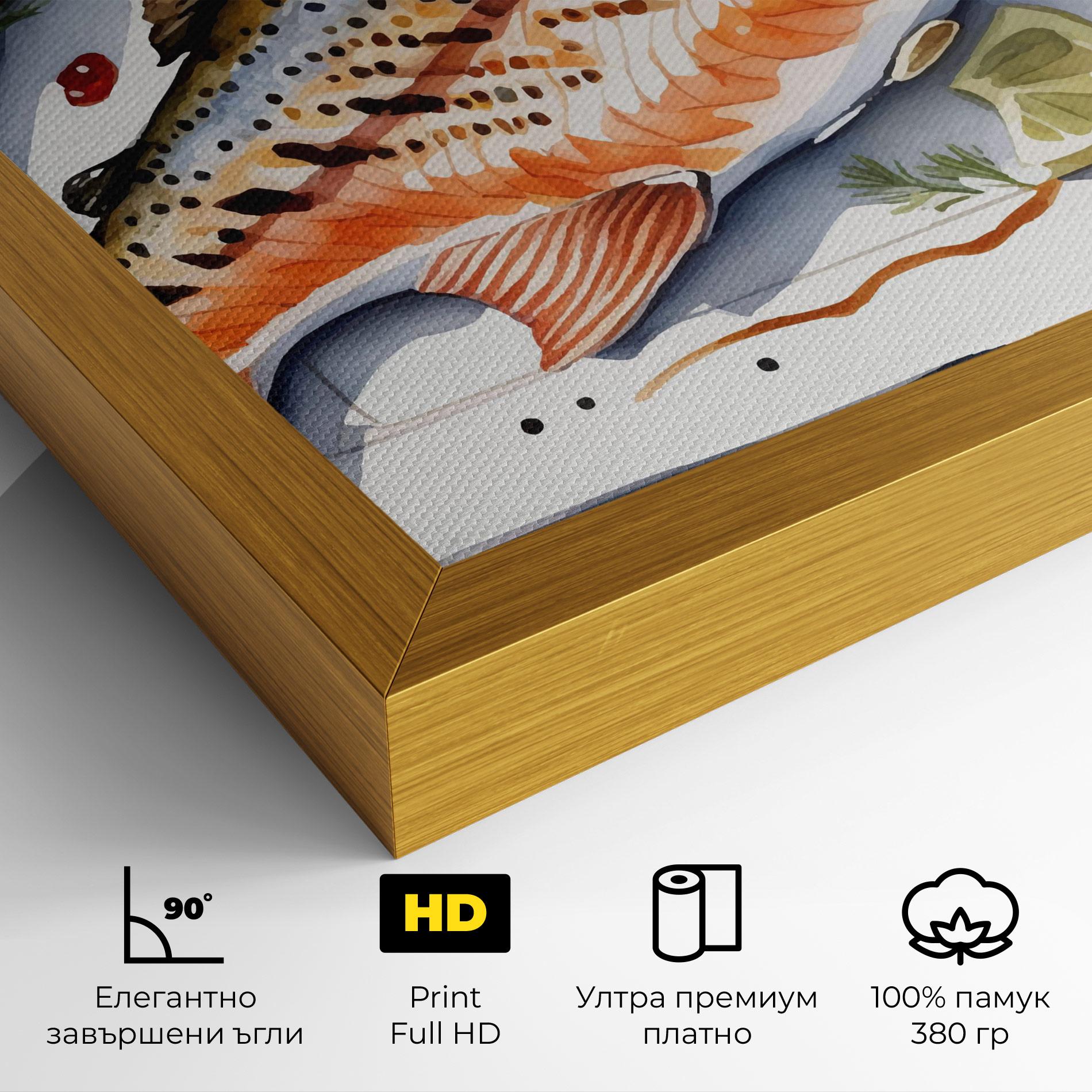 Картина на платно Grilled Trout mockup 4