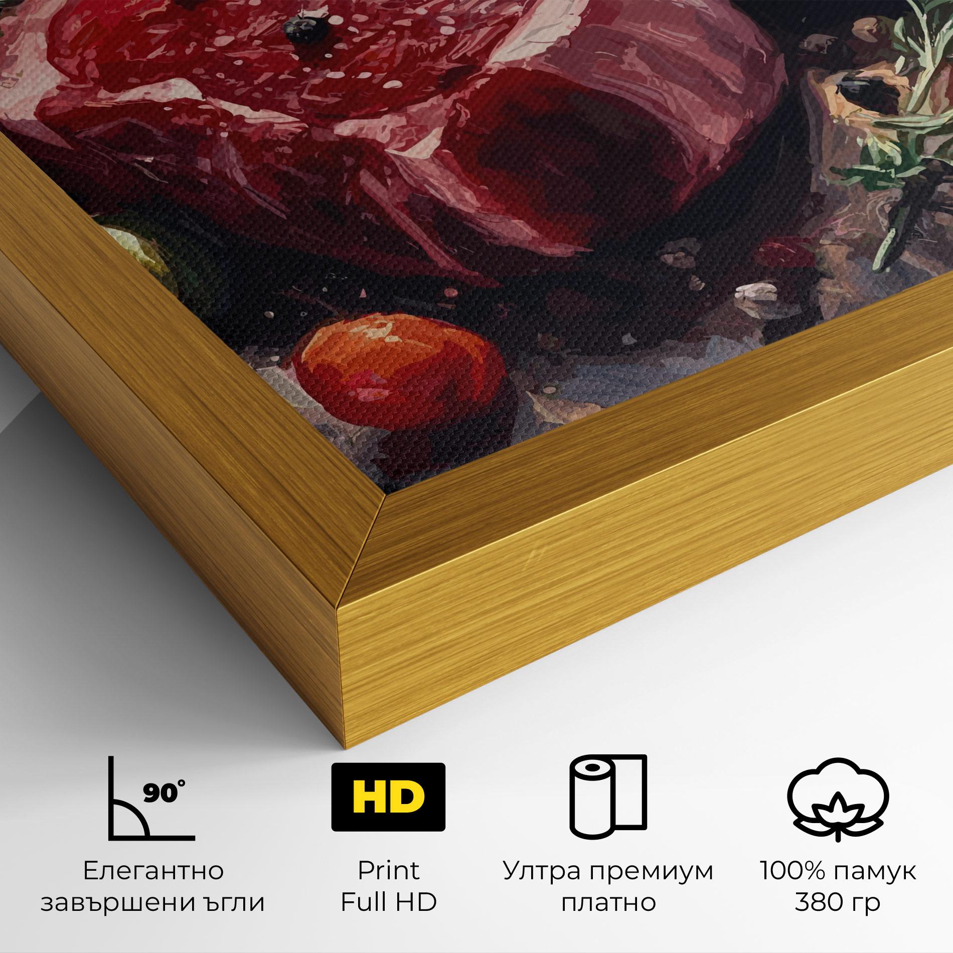 Картина на платно Meat With Tomatoes mockup 4