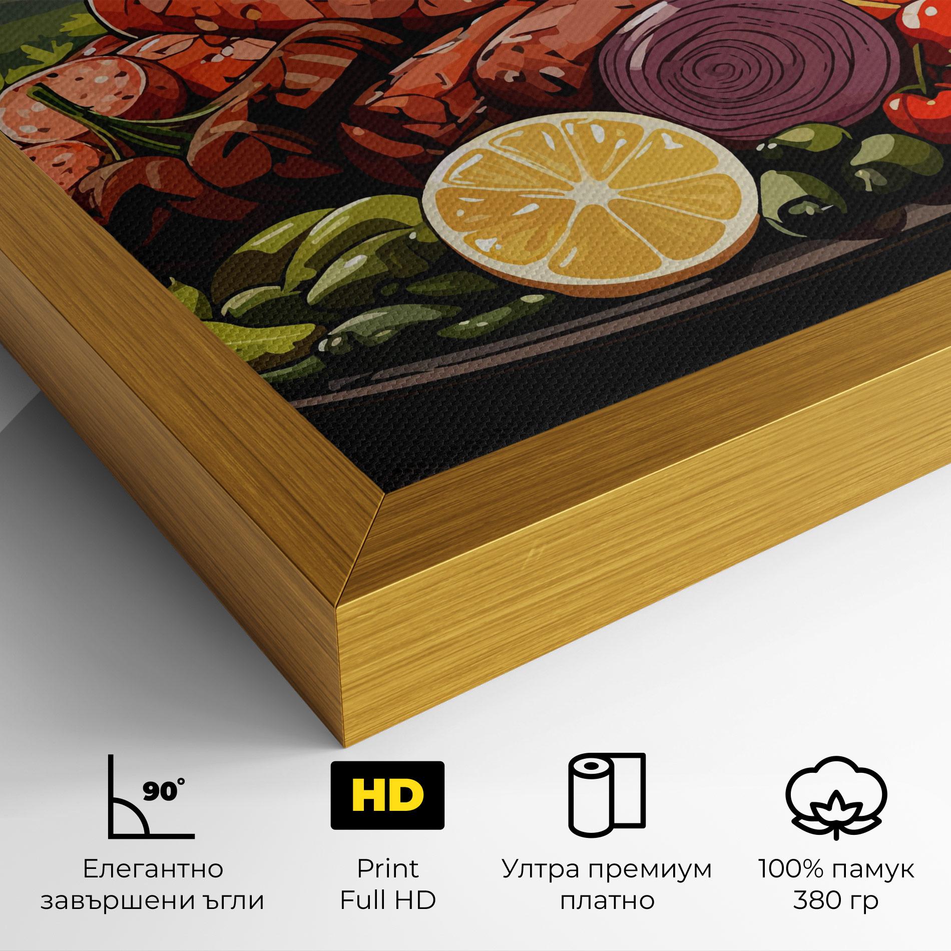 Картина на платно Sunset Sousages mockup 4