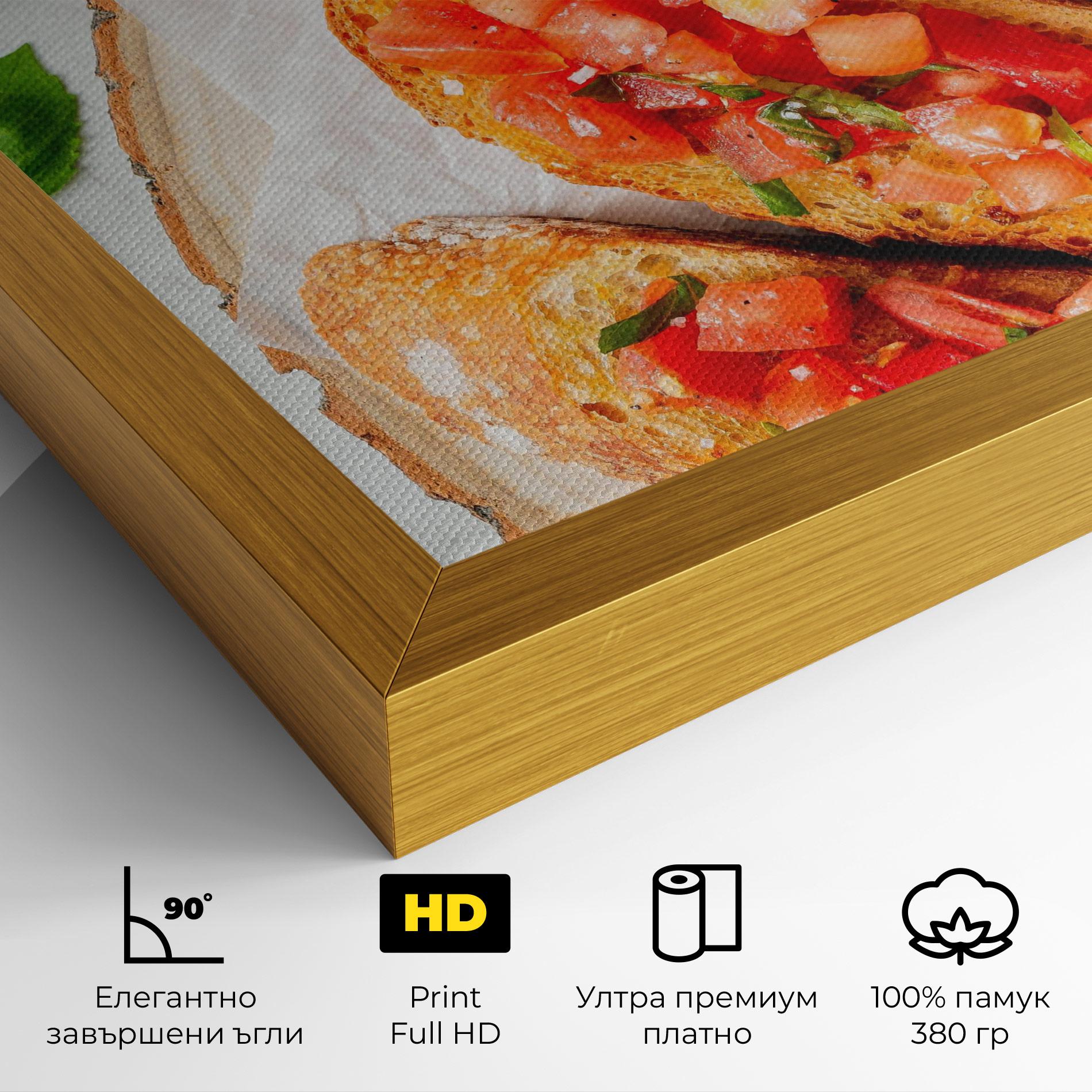 Картина на платно Tomatoes On Bread mockup 4