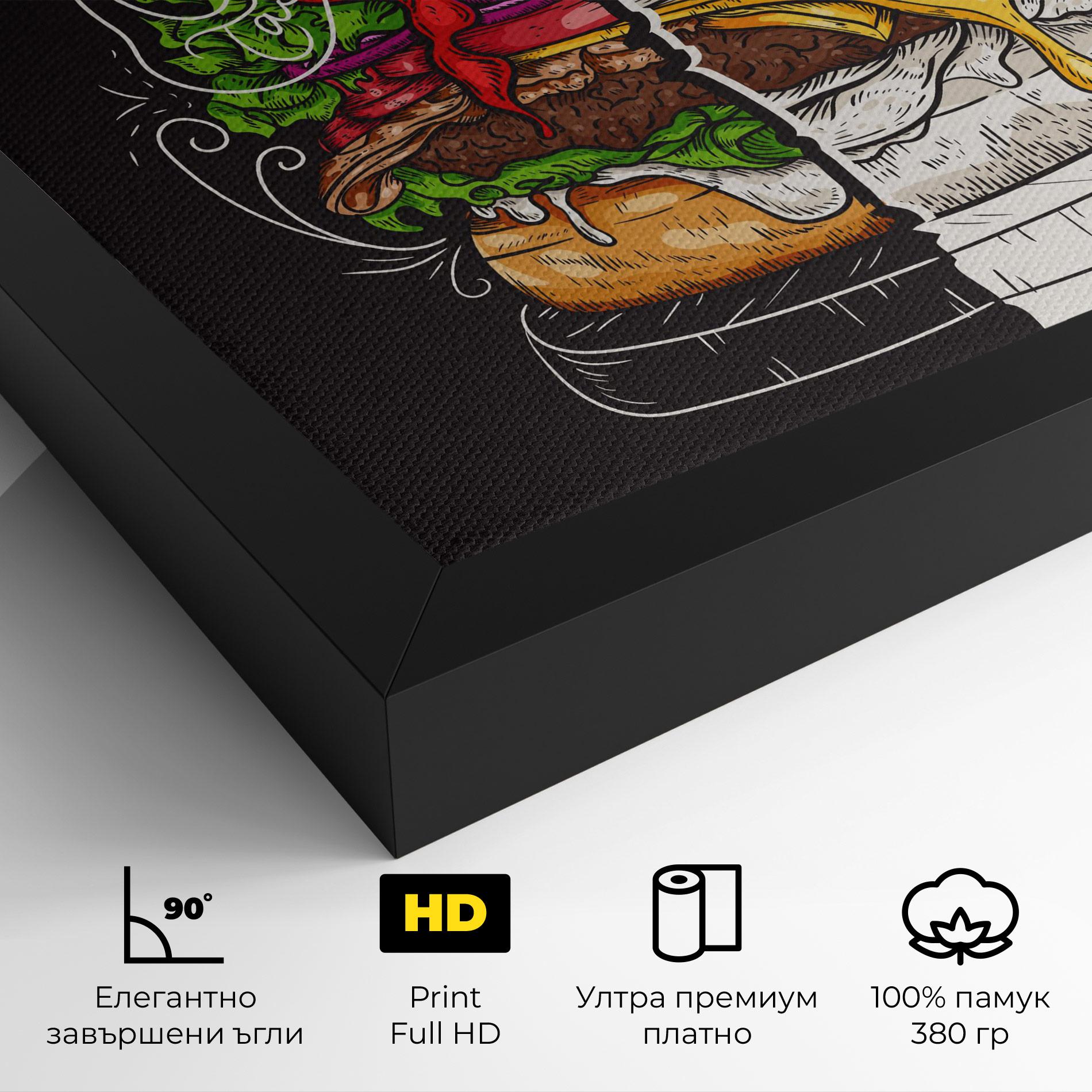 Картина на платно Burger Art mockup 4