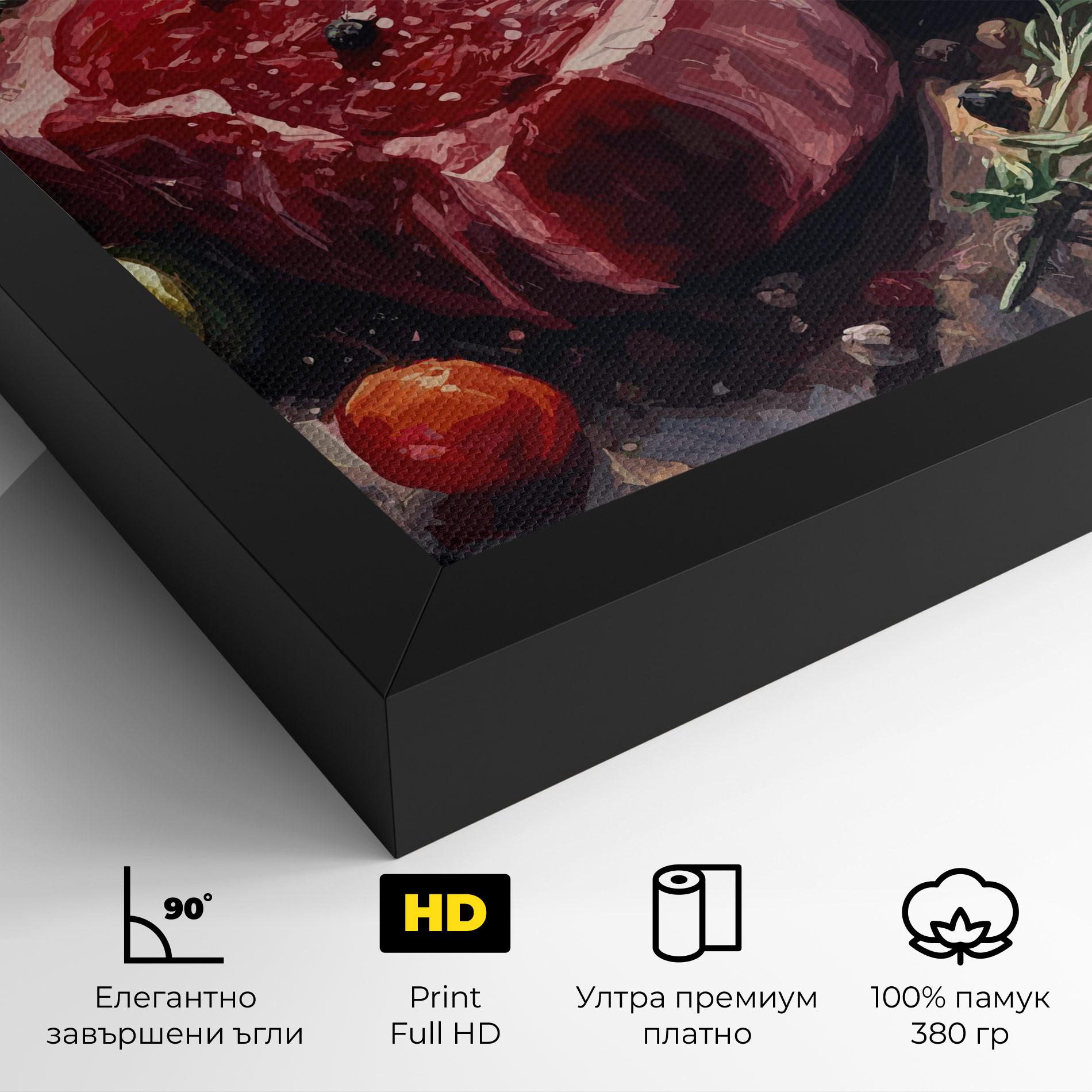 Картина на платно Meat With Tomatoes mockup 4