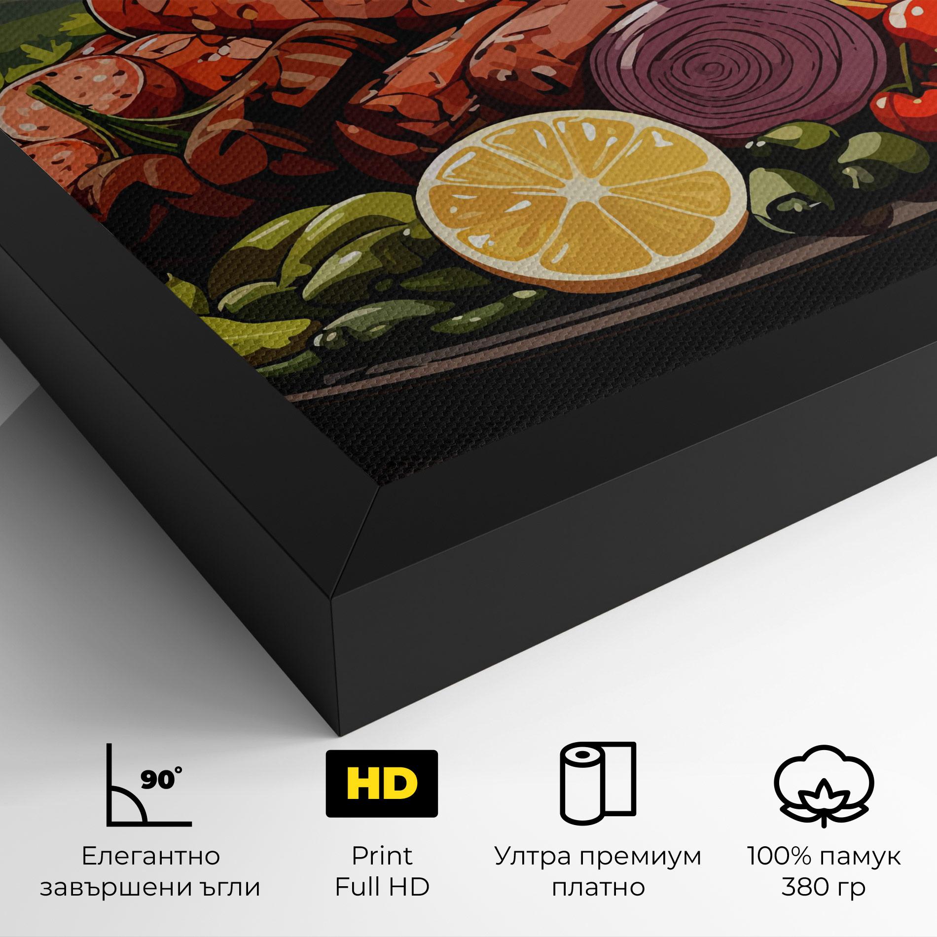 Картина на платно Sunset Sousages mockup 4