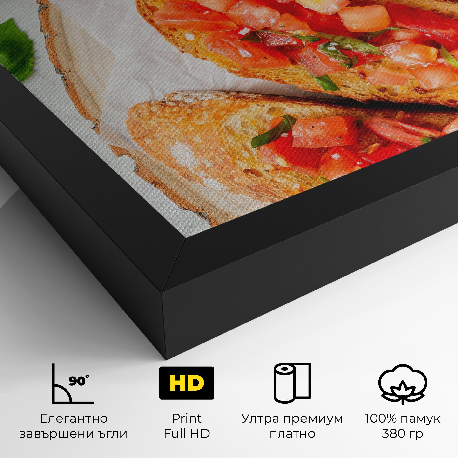 Картина на платно Tomatoes On Bread mockup 4