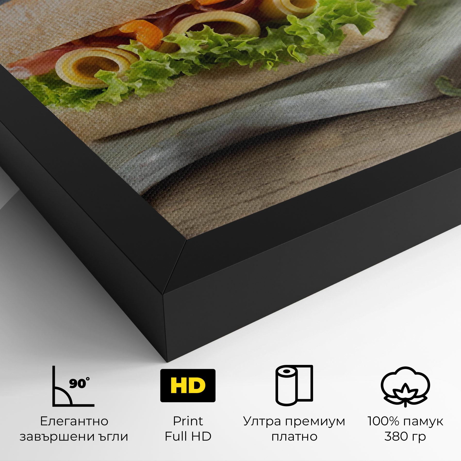 Картина на платно Yum Sandwich mockup 4
