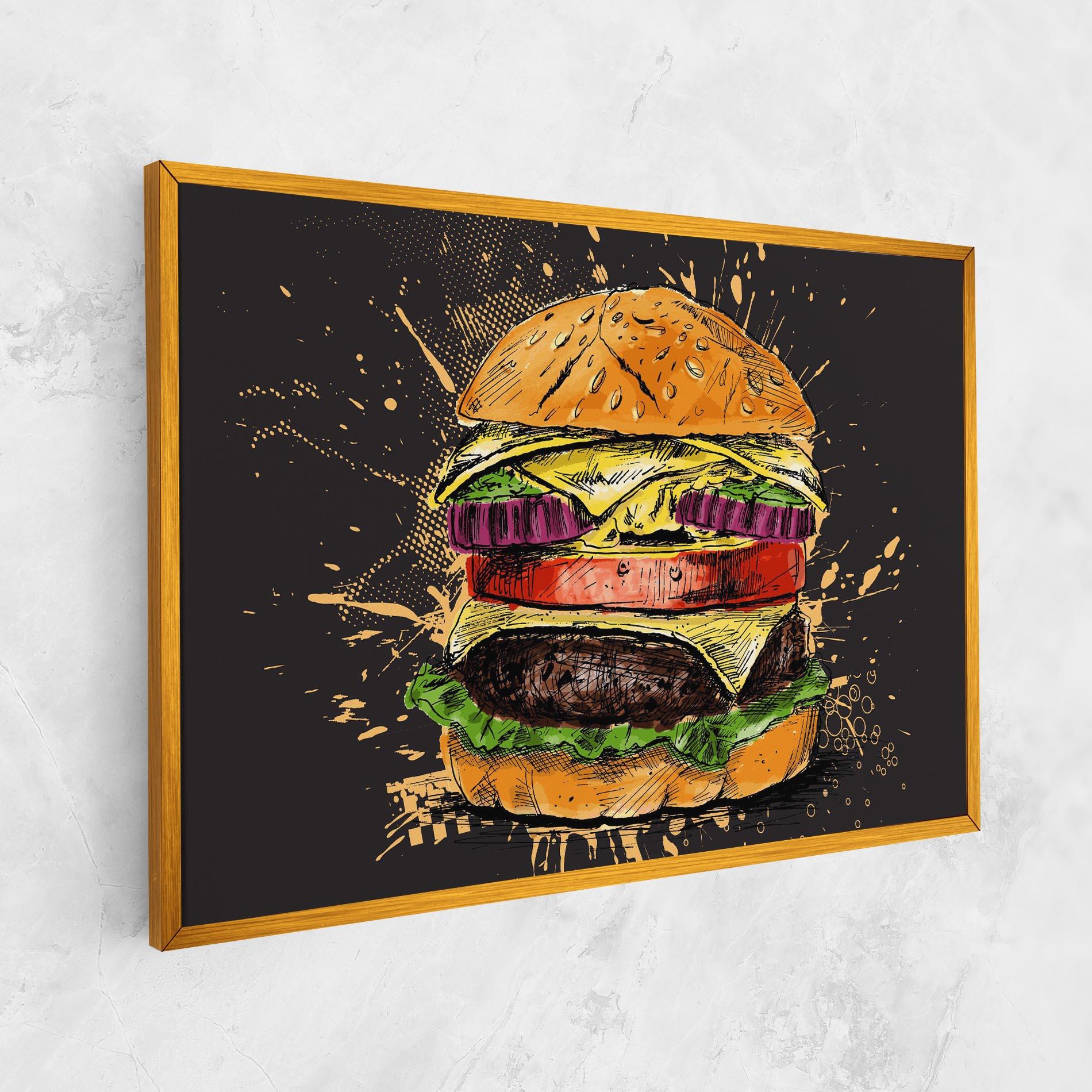 Картина на платно Burger Drawing mockup 1