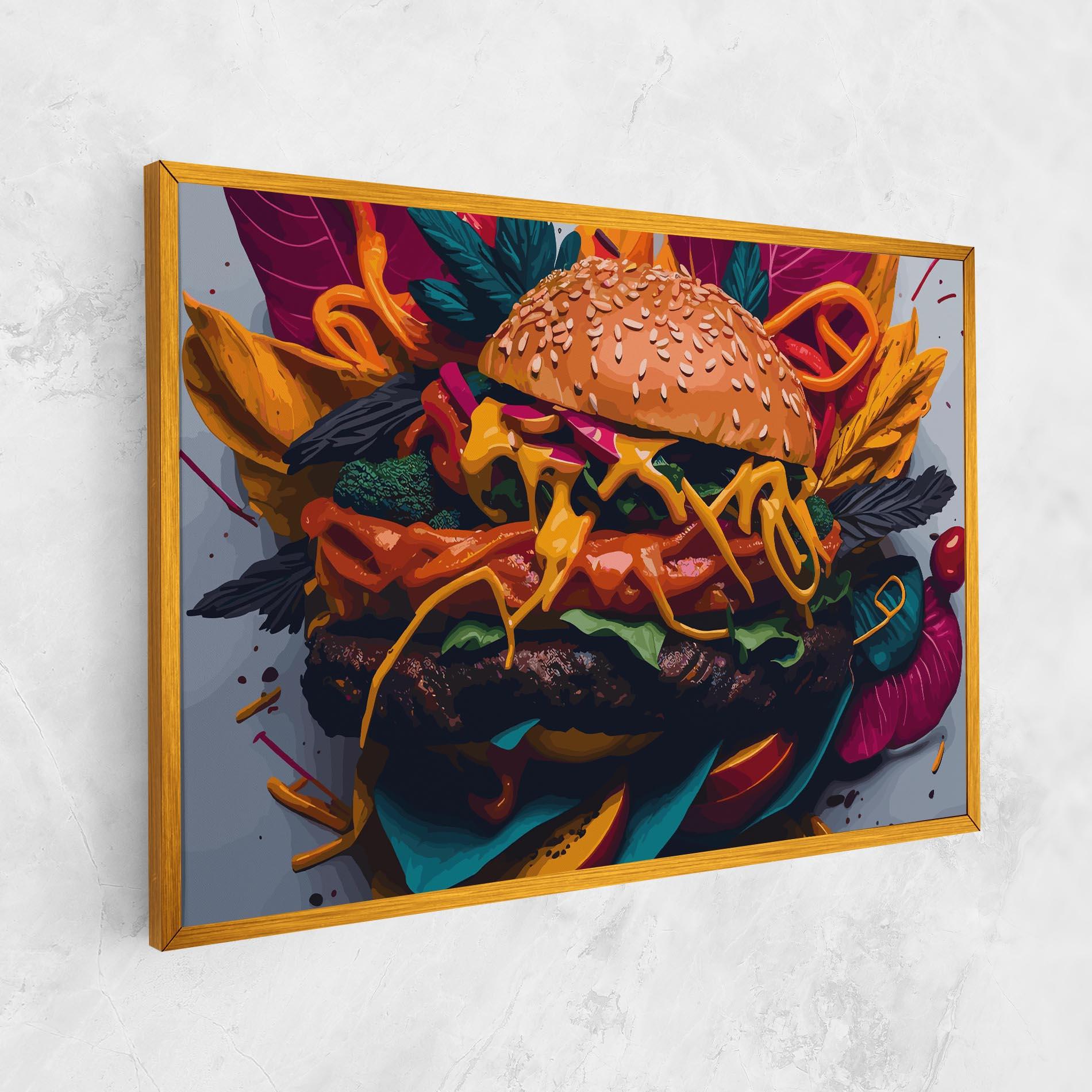 Картина на платно Burger Mustard mockup 1