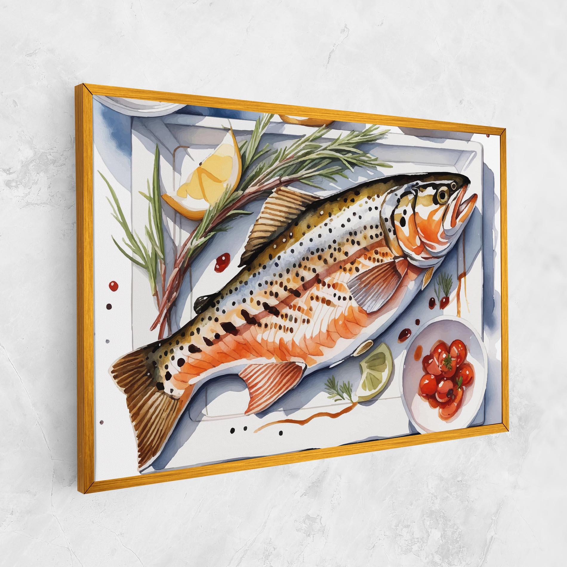 Картина на платно Grilled Trout mockup 1