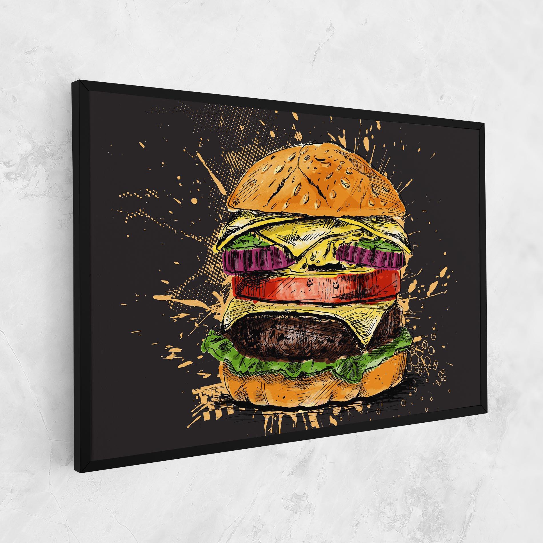 Картина на платно Burger Drawing mockup 1