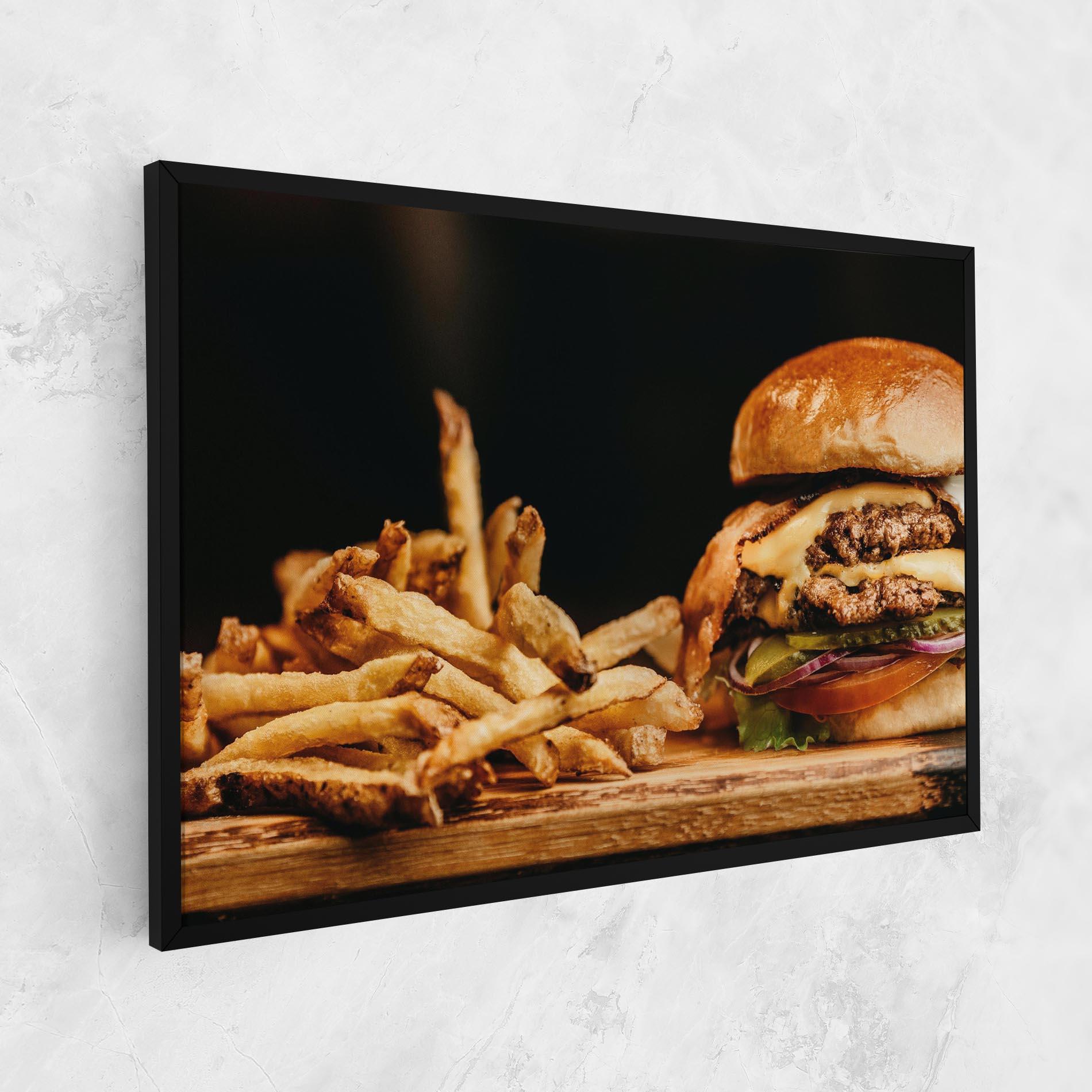 Картина на платно Hamburger With Fries mockup 1