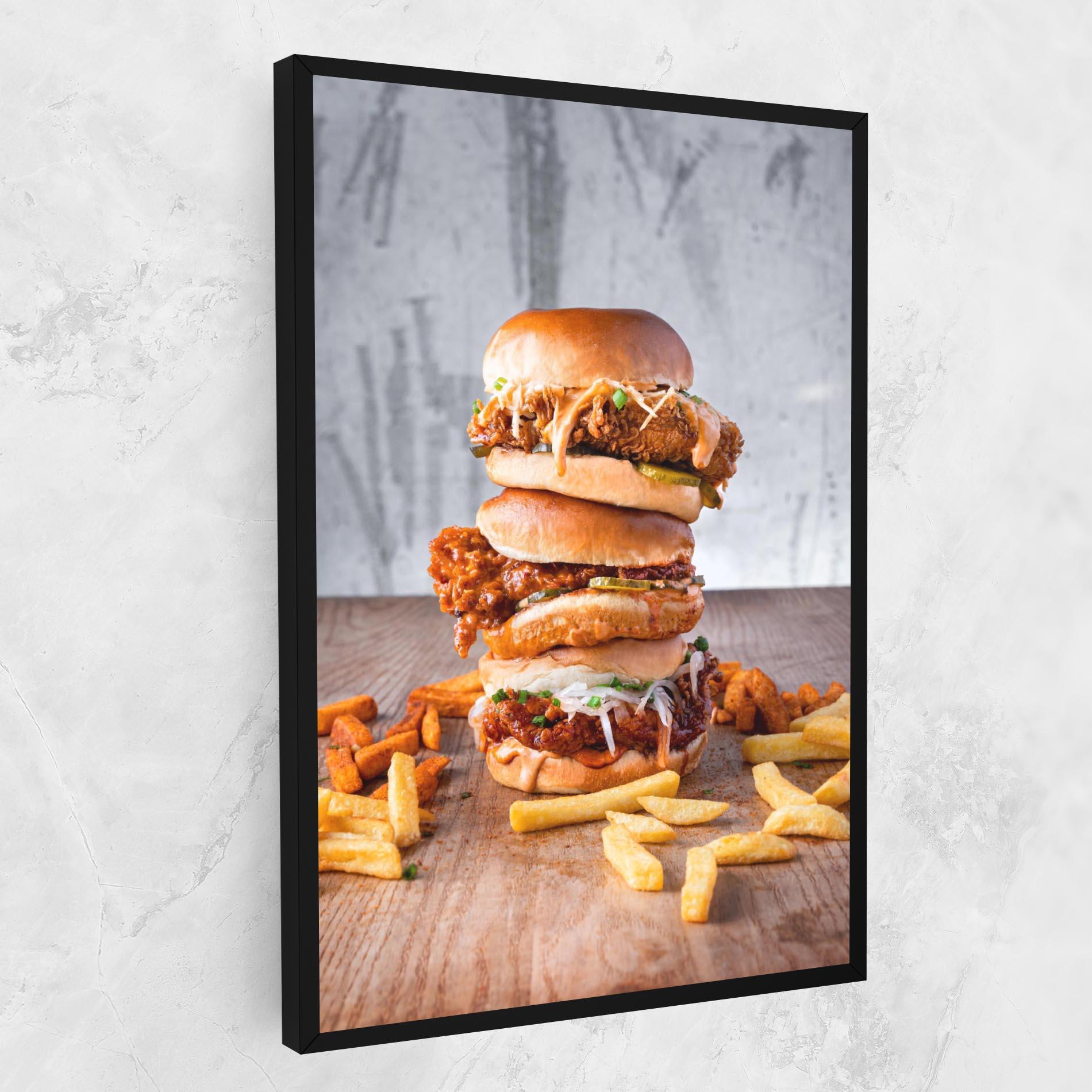 Картина на платно Triple Hamburger mockup 1