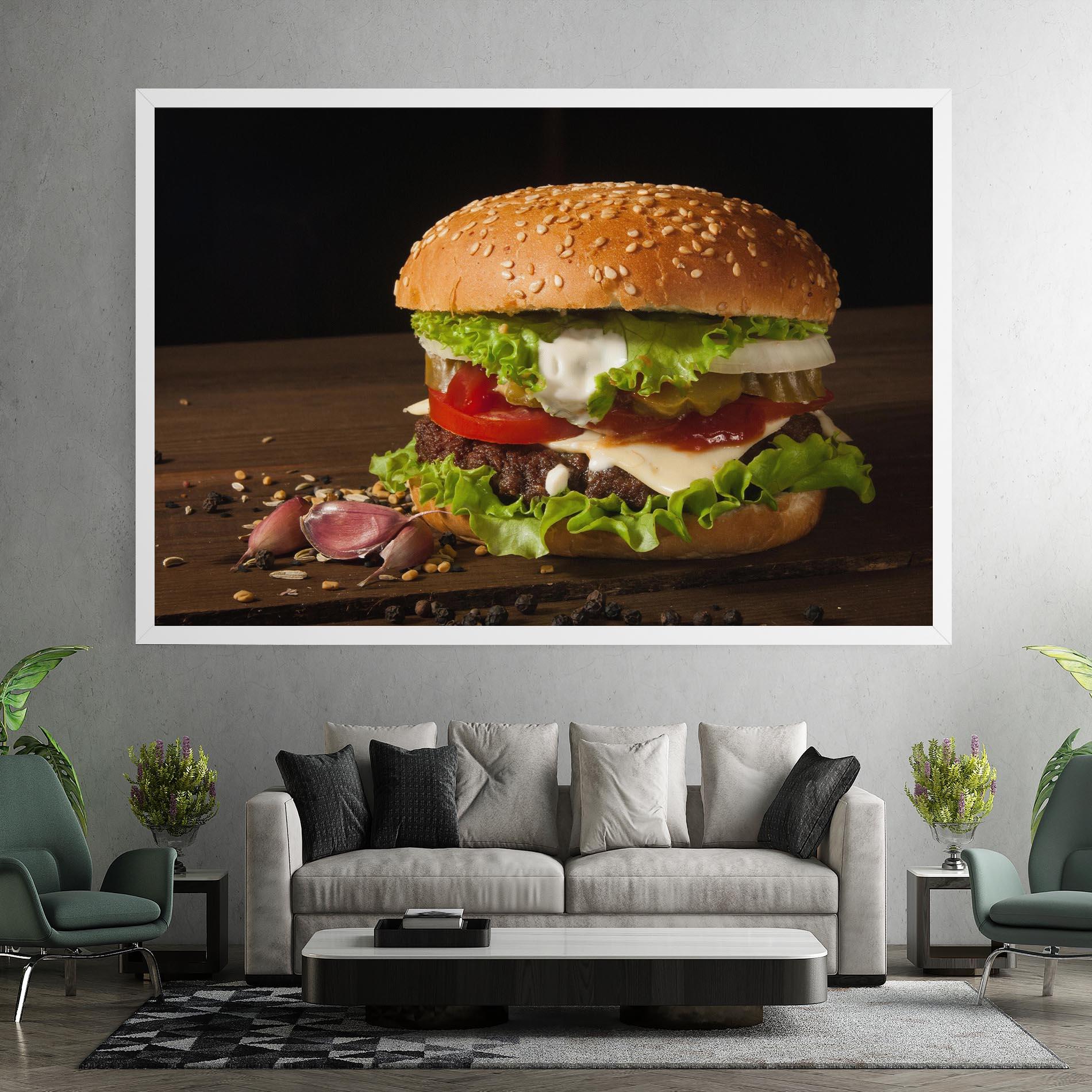 Картина на платно Delicious Hamburger mockup 7