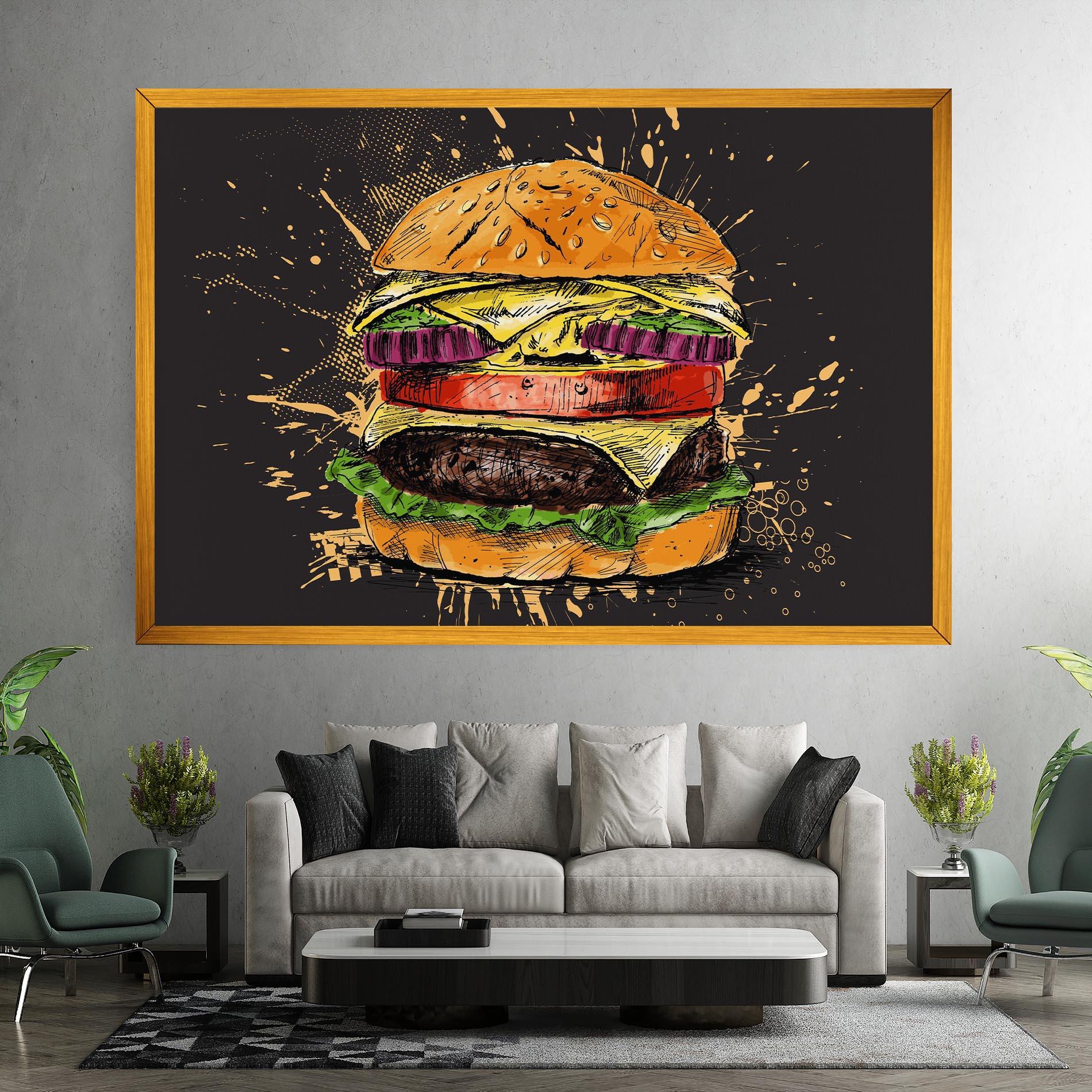 Картина на платно Burger Drawing mockup 7
