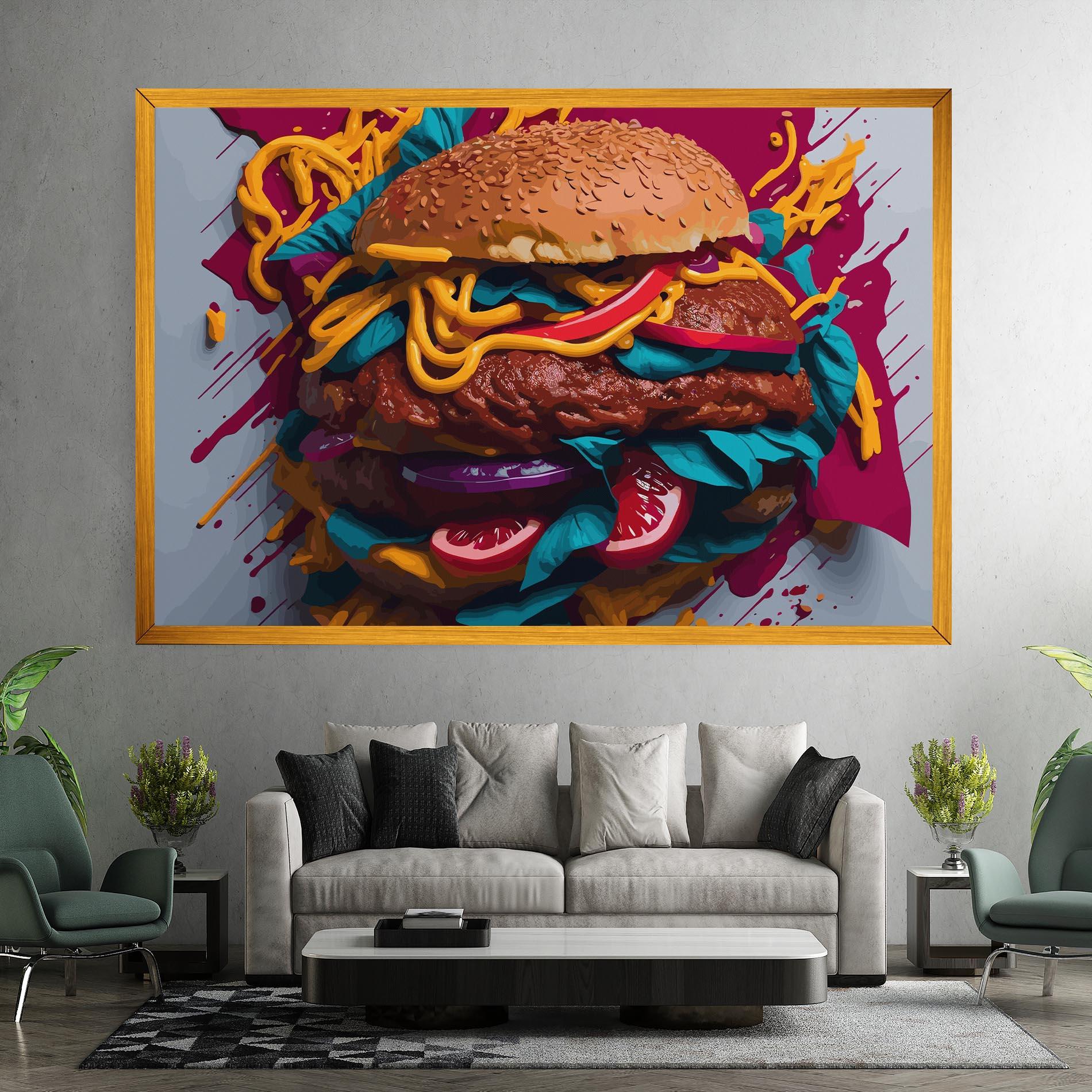 Картина на платно Crazy Burger mockup 7