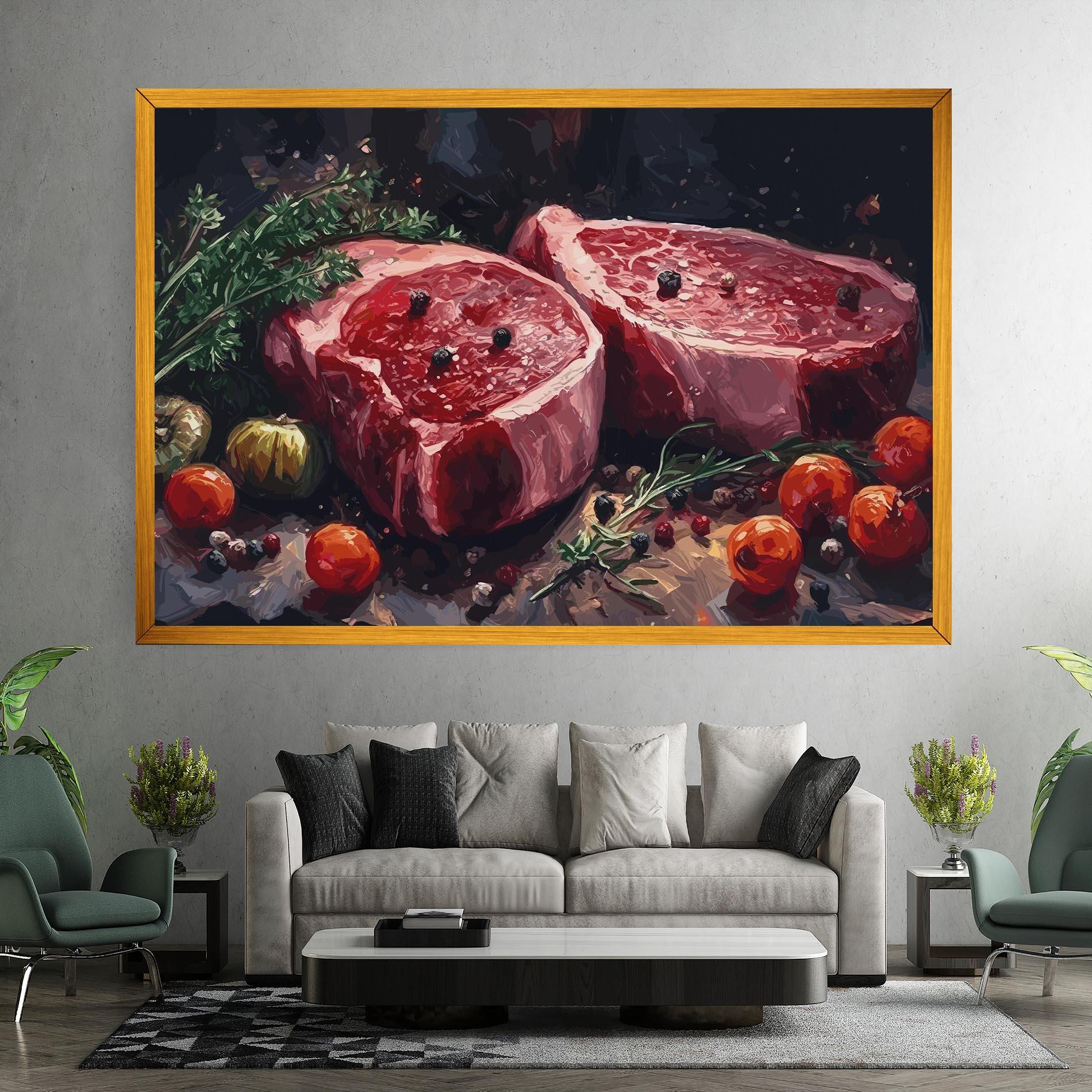 Картина на платно Meat With Tomatoes mockup 7