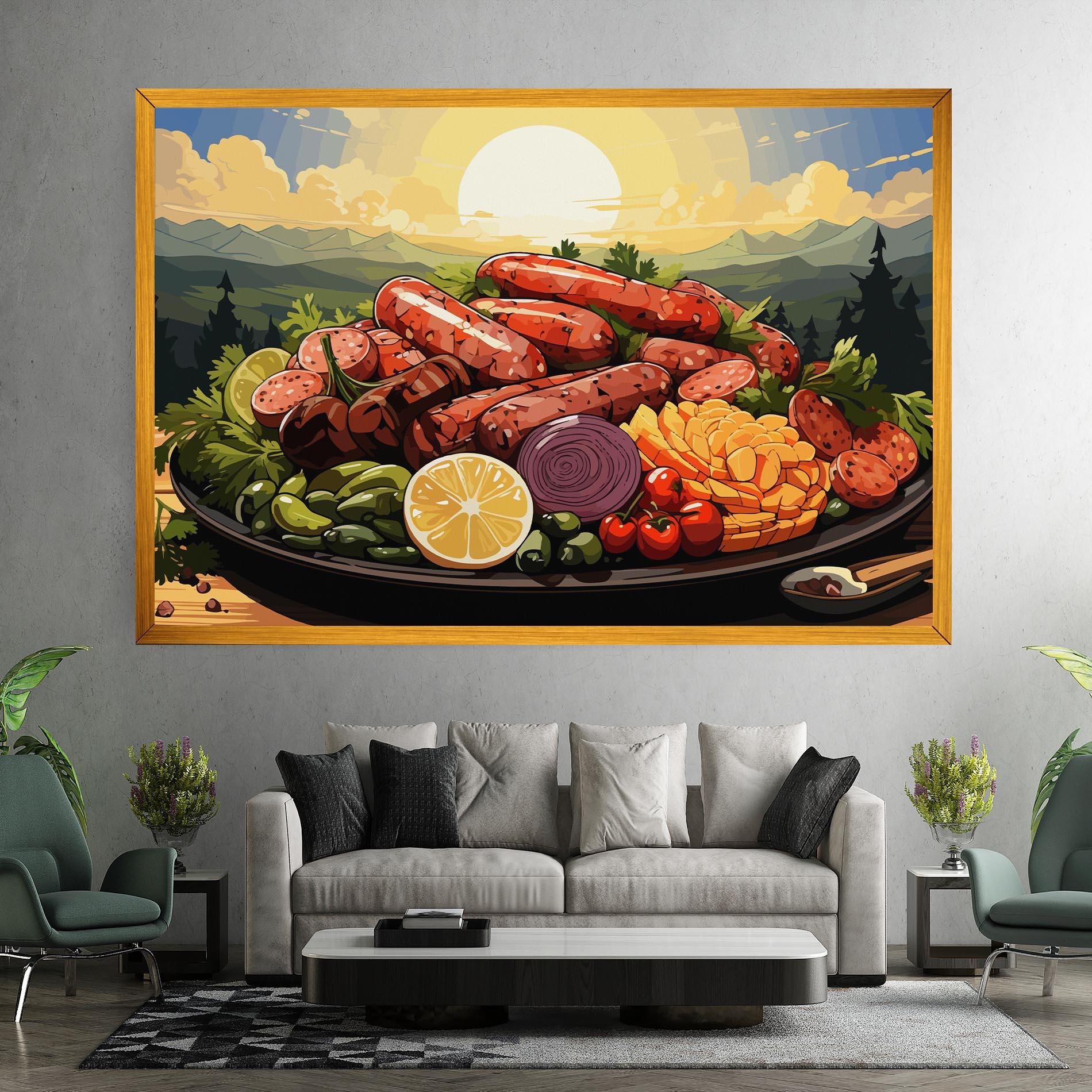 Картина на платно Sunset Sousages mockup 7