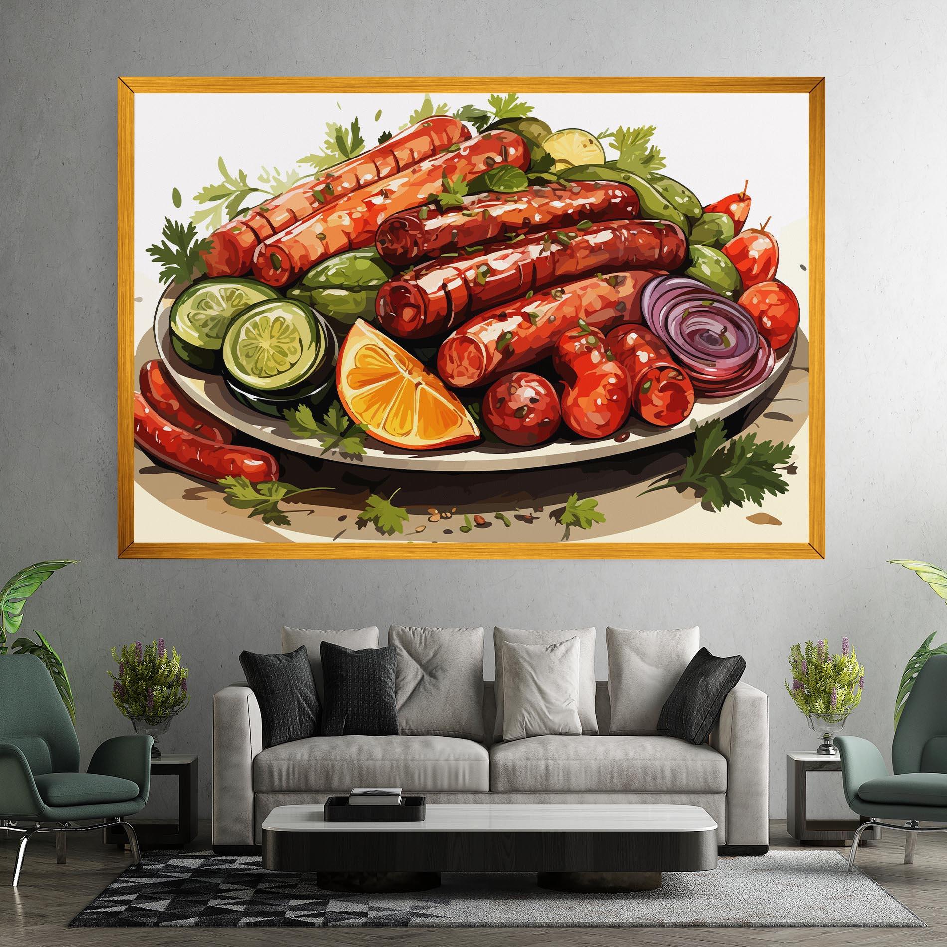 Картина на платно Tasty Sousages mockup 7