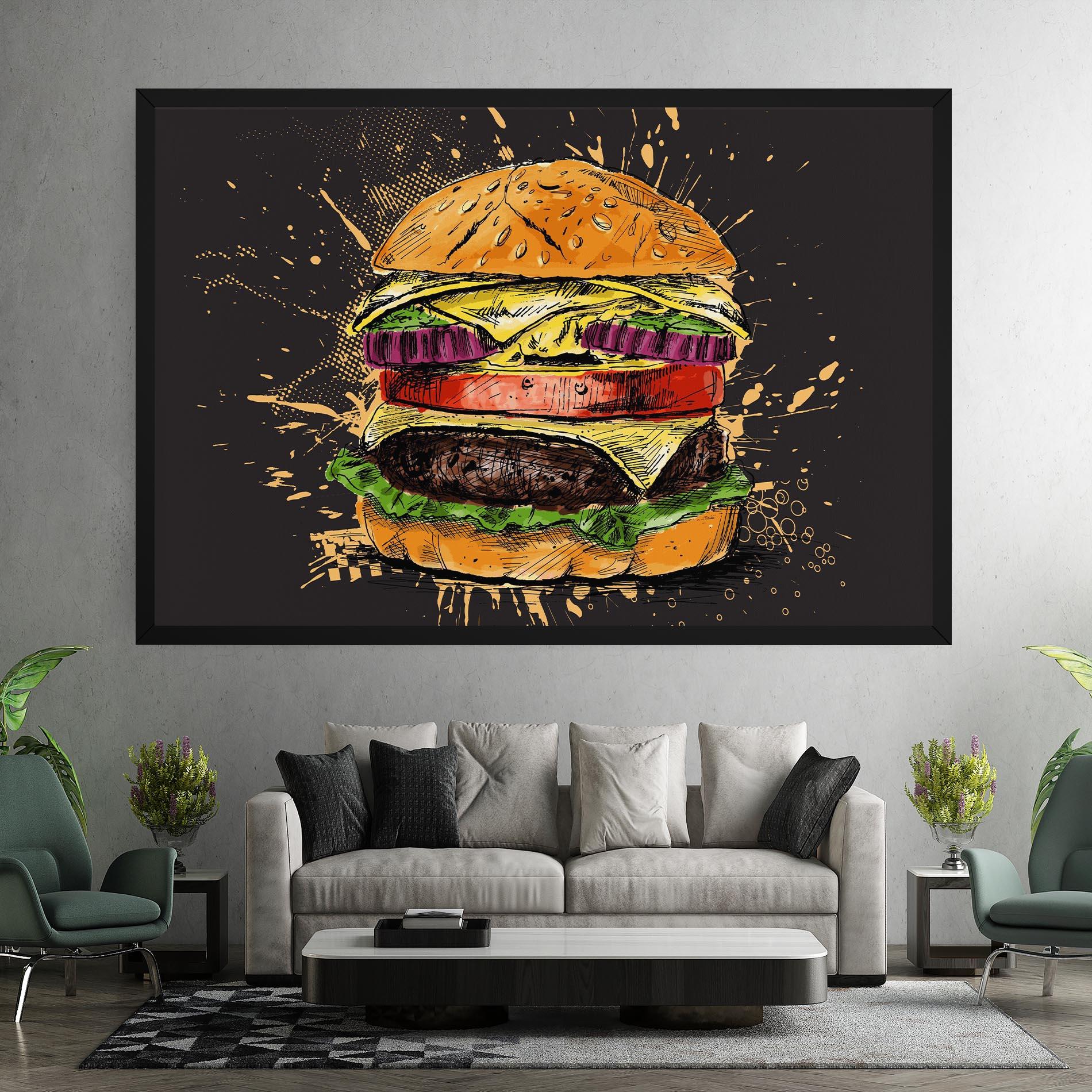 Картина на платно Burger Drawing mockup 7
